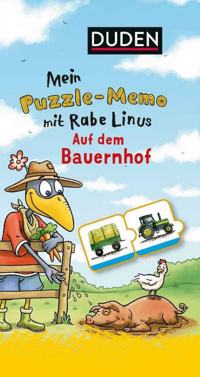Duden Puzzle Mein Puzzlememo mit Rabe Linus - Auf dem Bauernhof (Kinderspiel), Puzzleteile