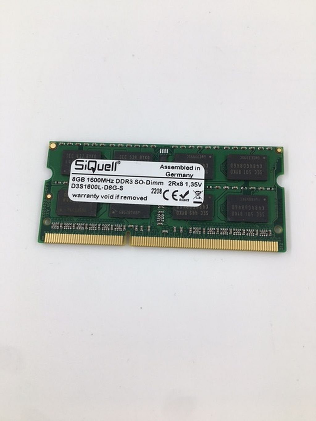 SiQuell 4GB 8GB 16GB DDR3L PC3L-12800S 1600MHz 1,35V Samsung Laptop-Arbeitsspeicher (DDR3 PC3L-12800S 1600MHz 1,35V 204pin)