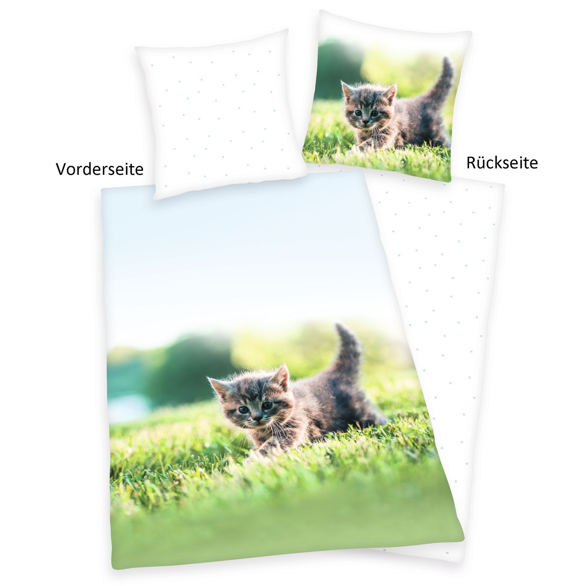 Herding Kinderbettwäsche Herding Flanell Bettwäsche Set Katzen Bettwäsche 2 günstig online kaufen