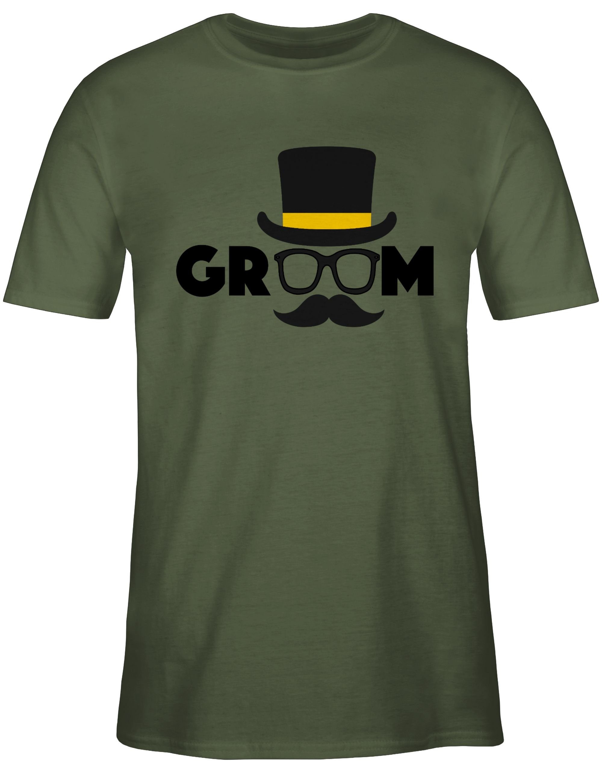 Shirtracer T-Shirt Groom JGA 2 Grün Männer Army