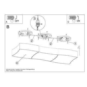 etc-shop Deckenstrahler, Leuchtmittel nicht inklusive, Deckenleuchte Deckenlampe PVC Weiß L 106 cm Wohnzimmerleuchte