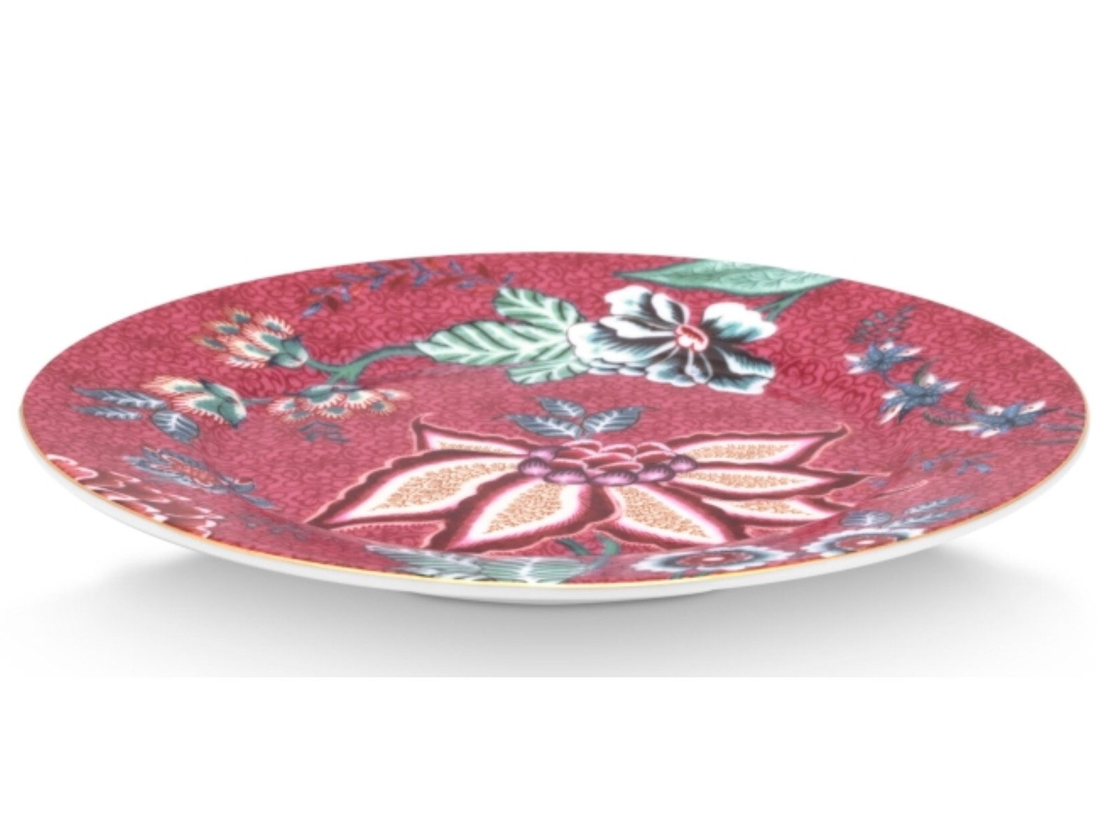 PiP Studio Gebäckteller Flower Festival Gebäckteller dark pink 17 cm, Porzellan, (Gebäckteller), Plate Flower Festival Dark Pink 17cm