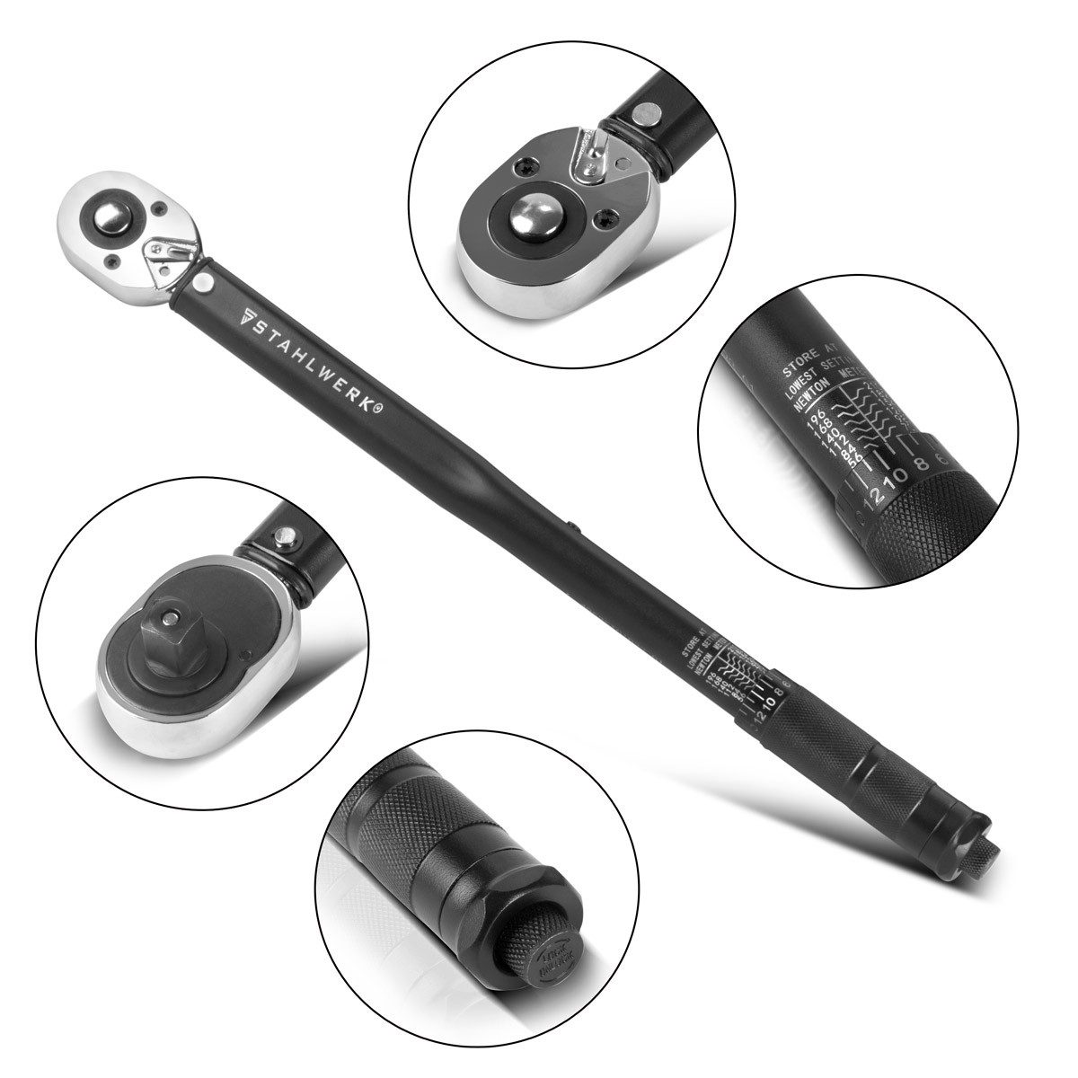 STAHLWERK Drehmomentschlüssel Drehmomentschlüssel TW-210 ST (Packung, 1 St), verchromt