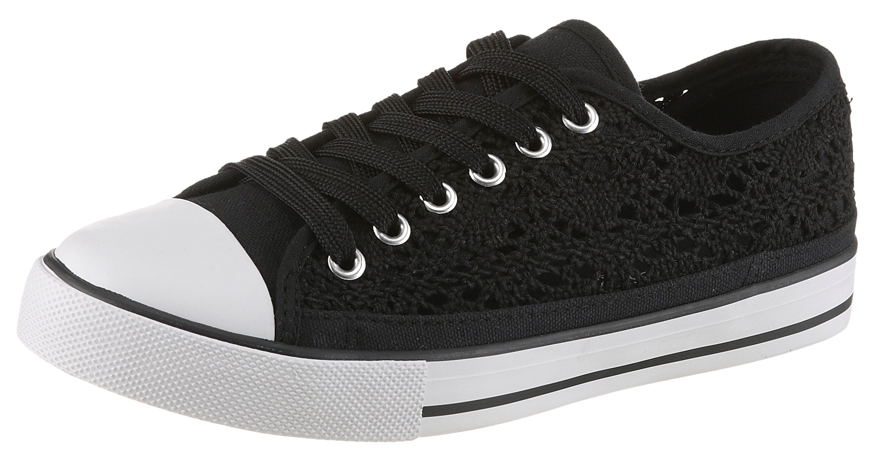 Aniston SHOES Sneaker Schnürschuh, Freizeitschuh in Häkeloptik - NEUE KOLLEKTION