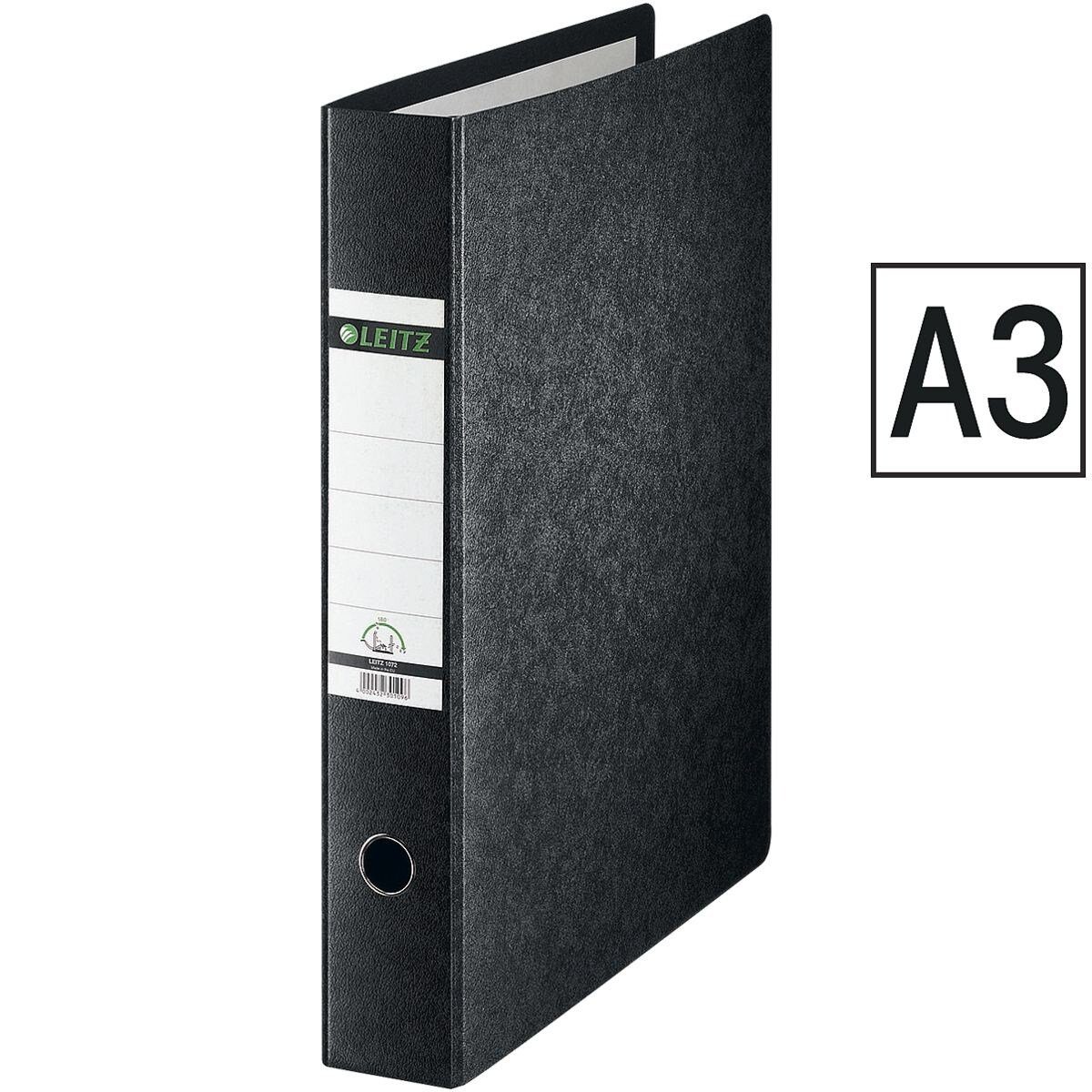 LEITZ Aktenordner 1072, Ordner breit, A3 Hochformat, aufgeklebtes Rückenschild