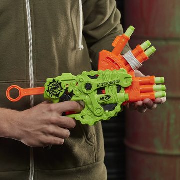 Hasbro Blaster N-Strike Zombie Alternator, Einzelfeuer, Zwei-Schuss-Multi-Feuer und Drei-Schuss-Multi-Feuer. Mit