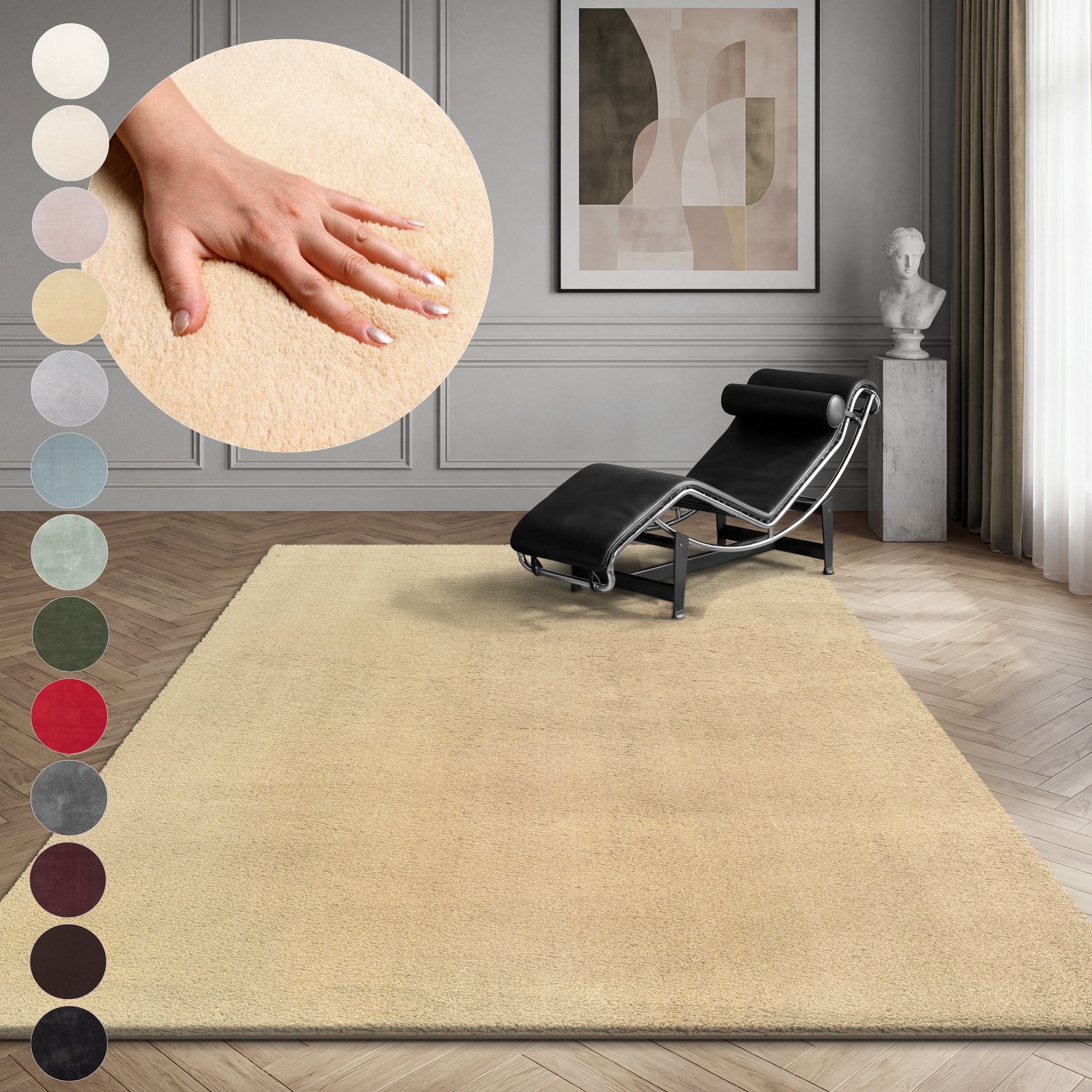 OTTO home Teppich Arabell, Kunstfellteppich, Felloptik, waschbar, rechteckig, Höhe: 16 mm, flauschig, kuschelig, Anti-Rutsch-Unterseite, Wohnzimmer, Schlafzimmer