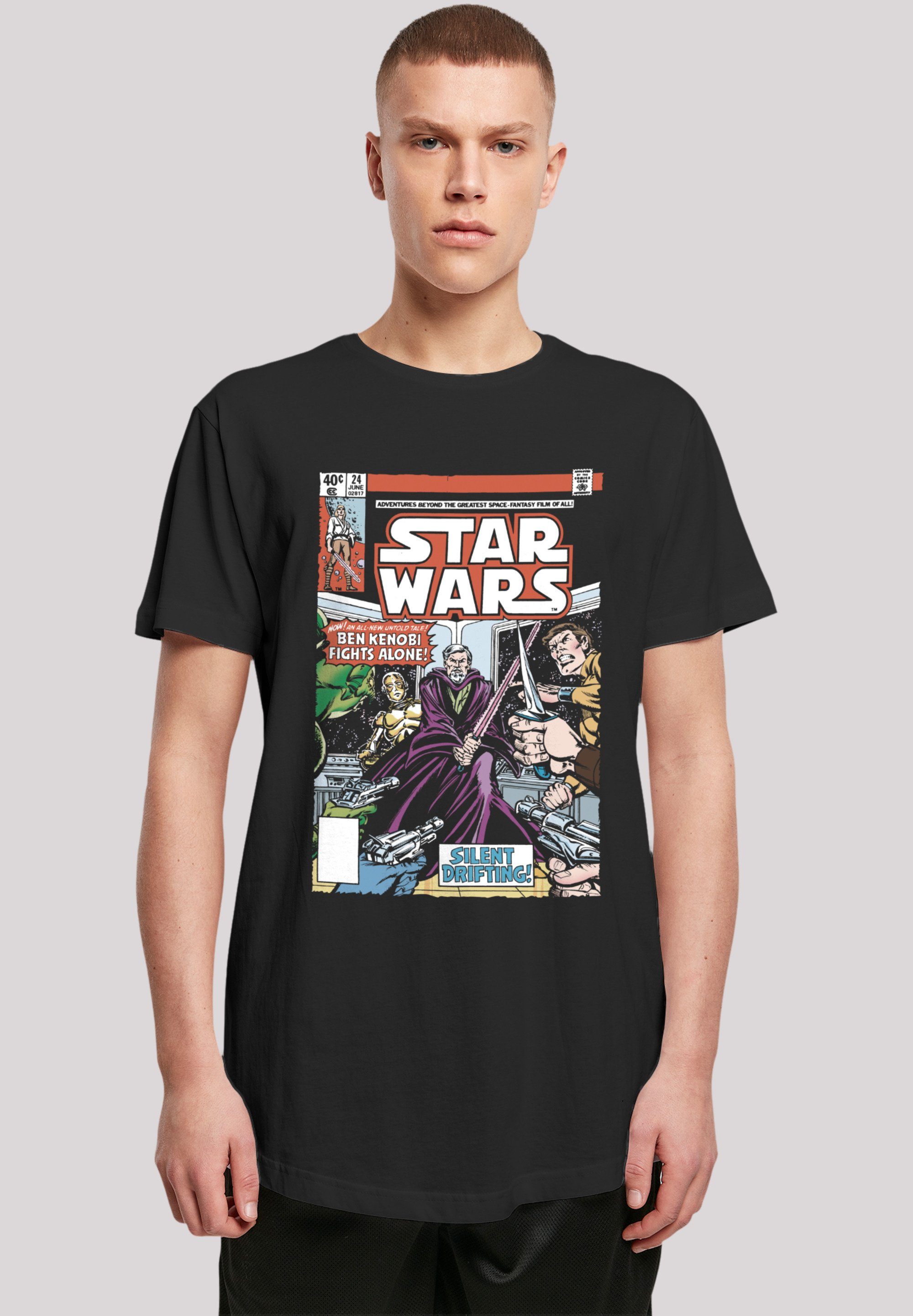 Ben Fights Wars Premium Baumwollstoff Star weicher Alone hohem Kenobi T-Shirt mit Qualität, Tragekomfort F4NT4STIC Sehr