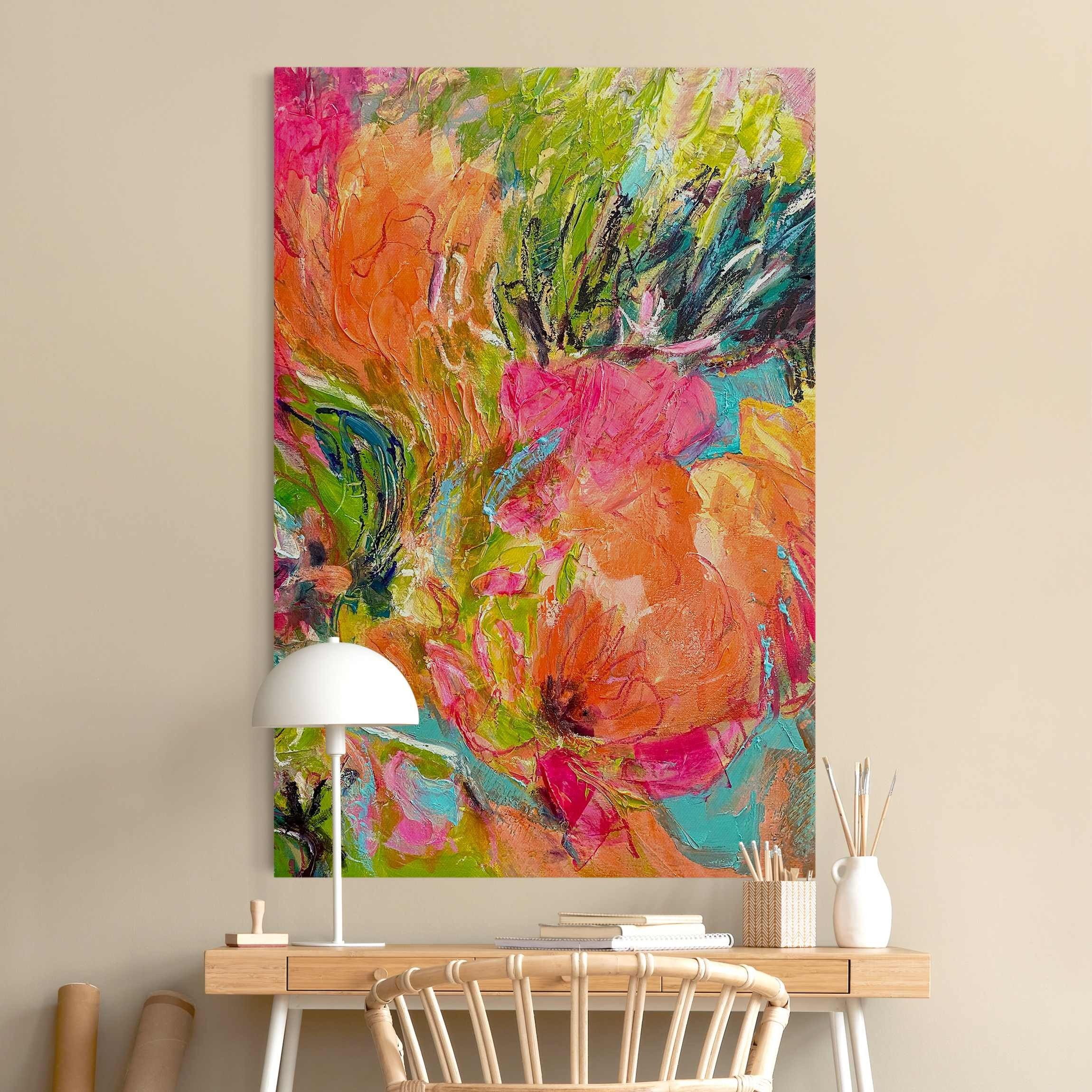 Bilderdepot24 Leinwandbild Akustikbild Abstrakt Modern Blumen günstig online kaufen