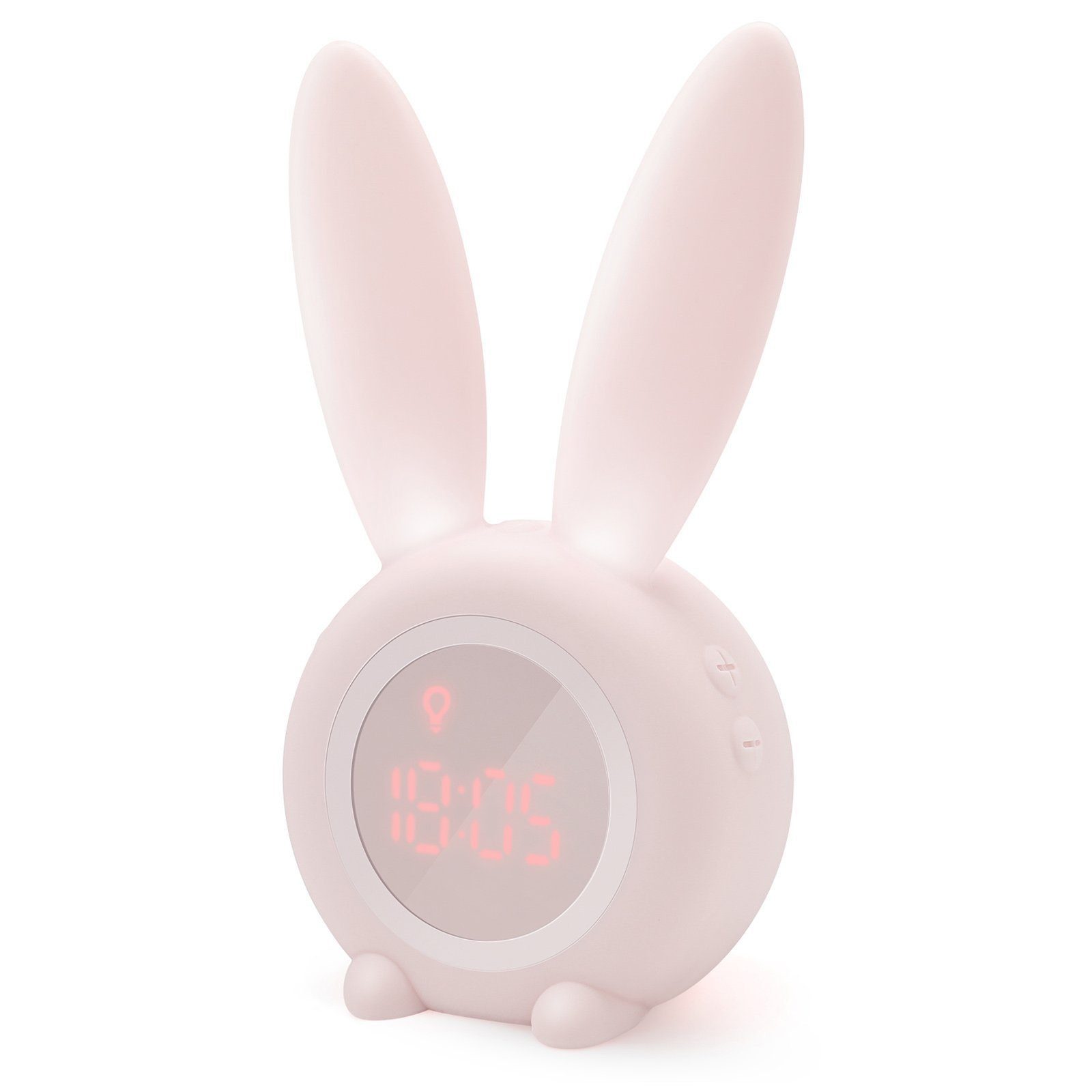 DTC GmbH Wecker Kinder Lichtwecker Cute Rabbit Kinderwecker Creative Nachttischlampe Snooze-Funktion zeitgesteuertes Nachtlicht