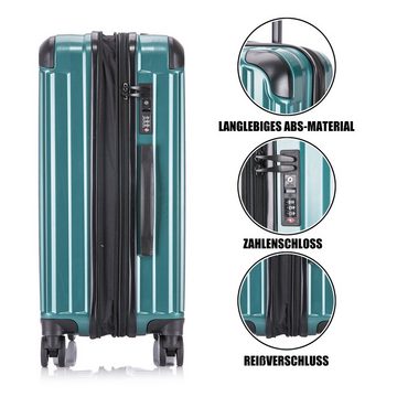 interGo Hartschalen-Trolley Reisekoffer mit 4 Rollen Harteschalenkoffer TSA-Zahlenschloß Koffer, 4 Rollen, Hartschalenkoffer