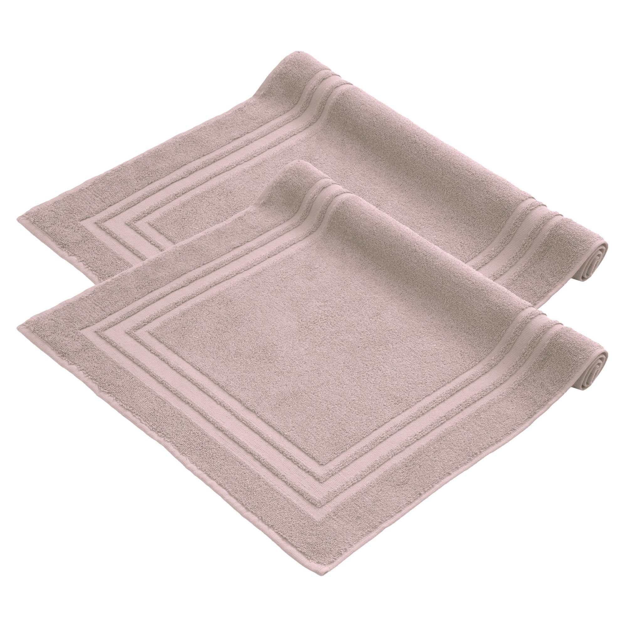 Badematte Badvorleger aus 100% Baumwolle Komfortec, 50x70 cm Duschvorleger, Waschbar Duschmatte, Frottee, Rechteckig, 600 g/m², 2er Set, Saugfähig & Schnelltrocknend