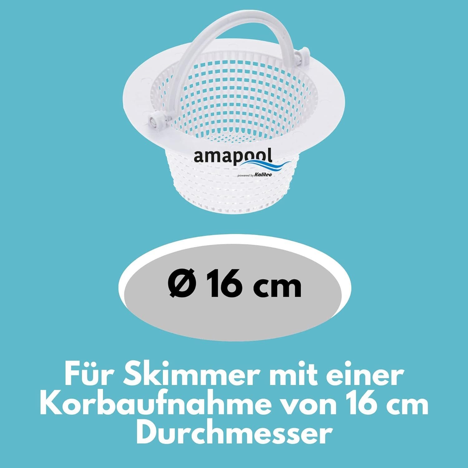 Amapool Poolschlauch Amapool Skimmerkorb zum einfachen entfernen von Verschmutzungen im Poo, (1 St), Amapool Skimmer Korb 16cm I Ersatzkorb für Standard Skimmer – Bild 3 von 5