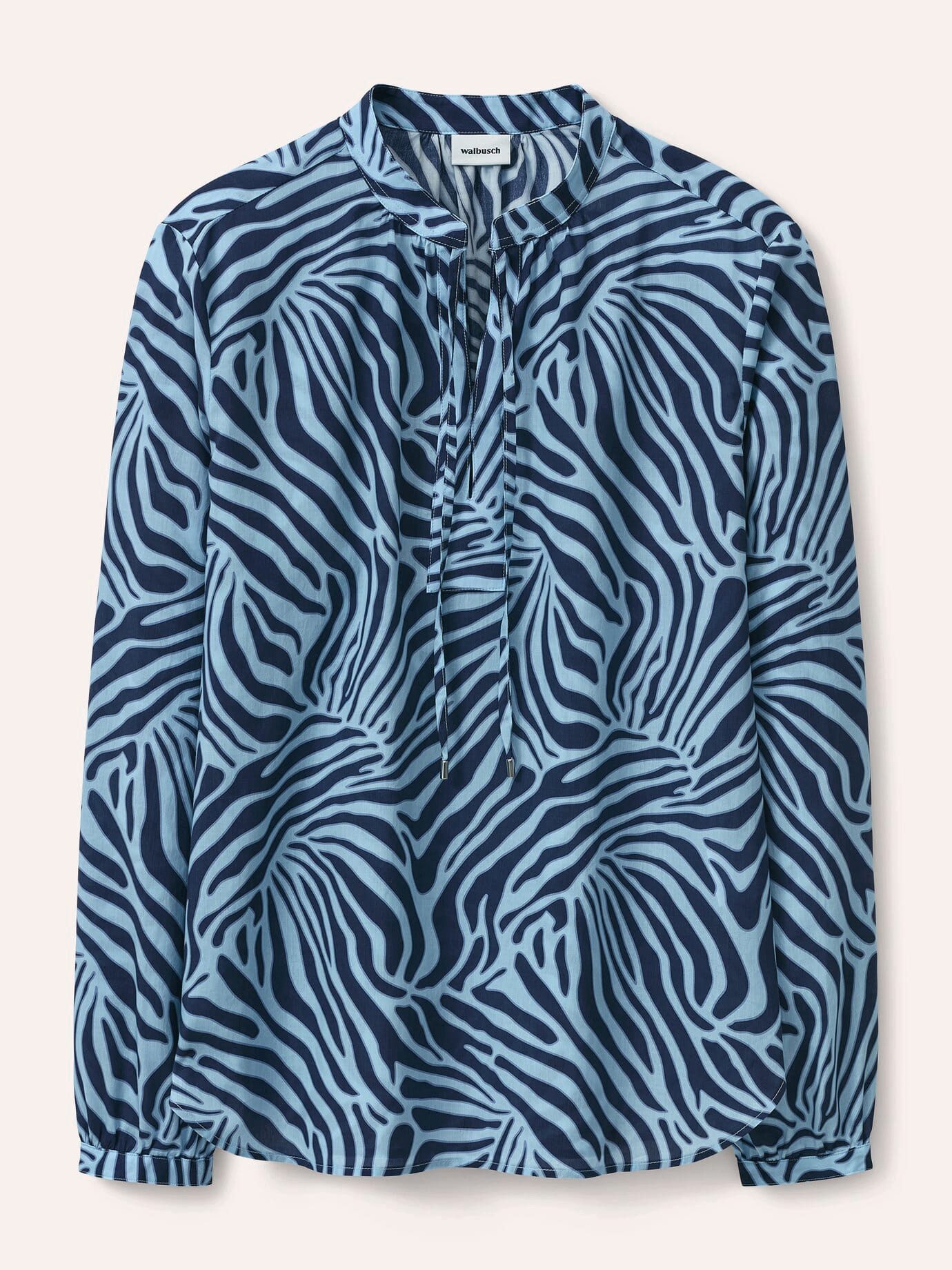 Walbusch Shirtbluse Damen Shirtbluse aus Baumwolle Stehkragen Langarm, modern, pflegeleicht, atmungsaktiv – Bild 2 von 4