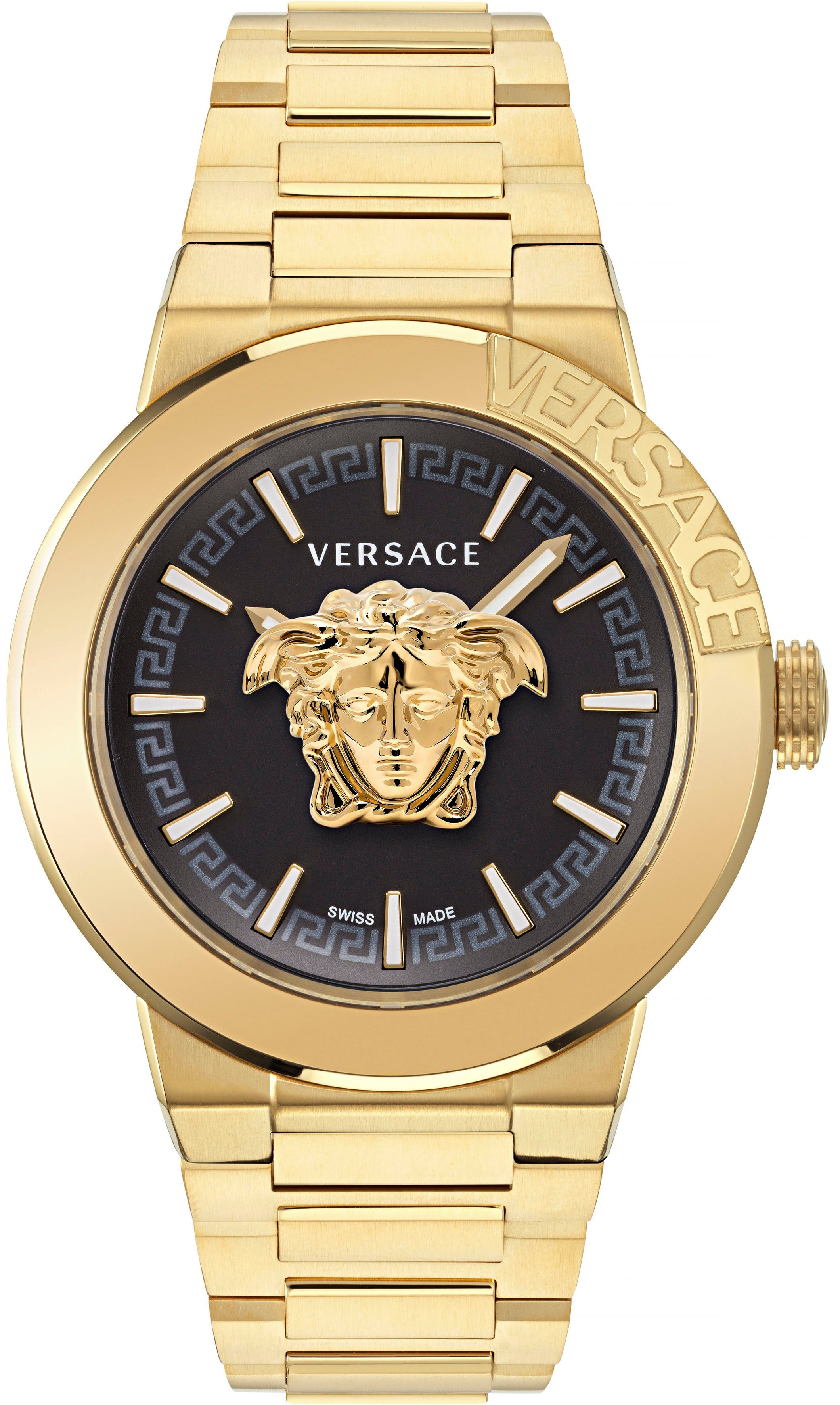 Überraschend günstig Versace Quarzuhr Edelstahl VE7E00623, GENT, aus goldfarben MEDUSA Armband IP-beschichtetem INFINITE