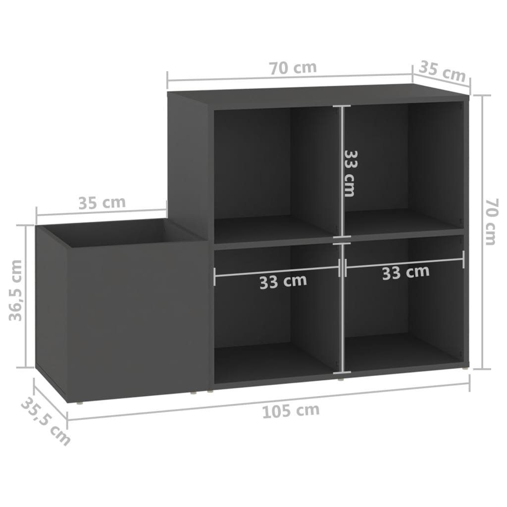 105x35,5x70 3008158, Grau Regalwürfel LxBxH: in cm, möbelando