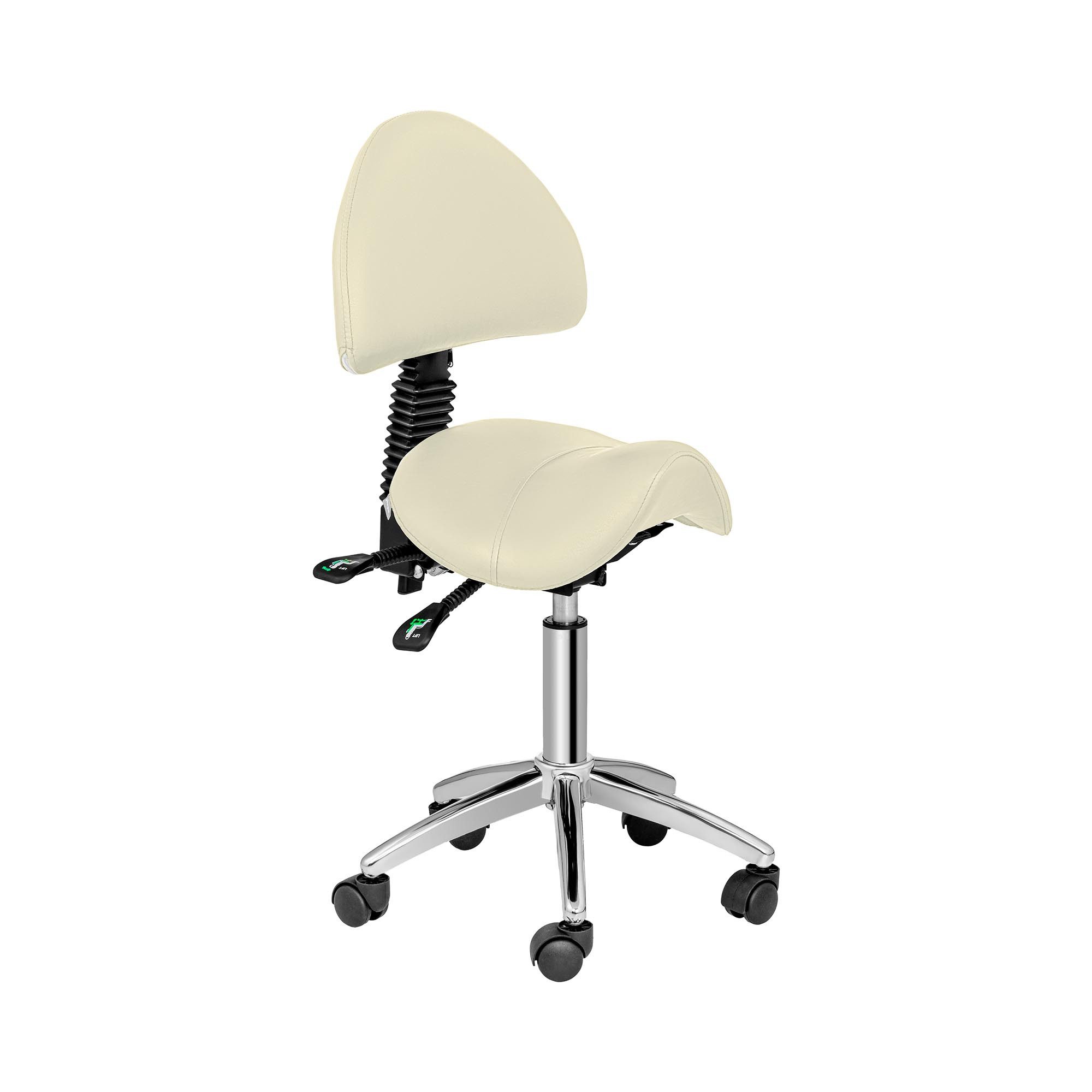 Physa Drehstuhl Sattelstuhl Rollstuhl mit Rückenlehne 550-690 mm 150 kg beige, Beige