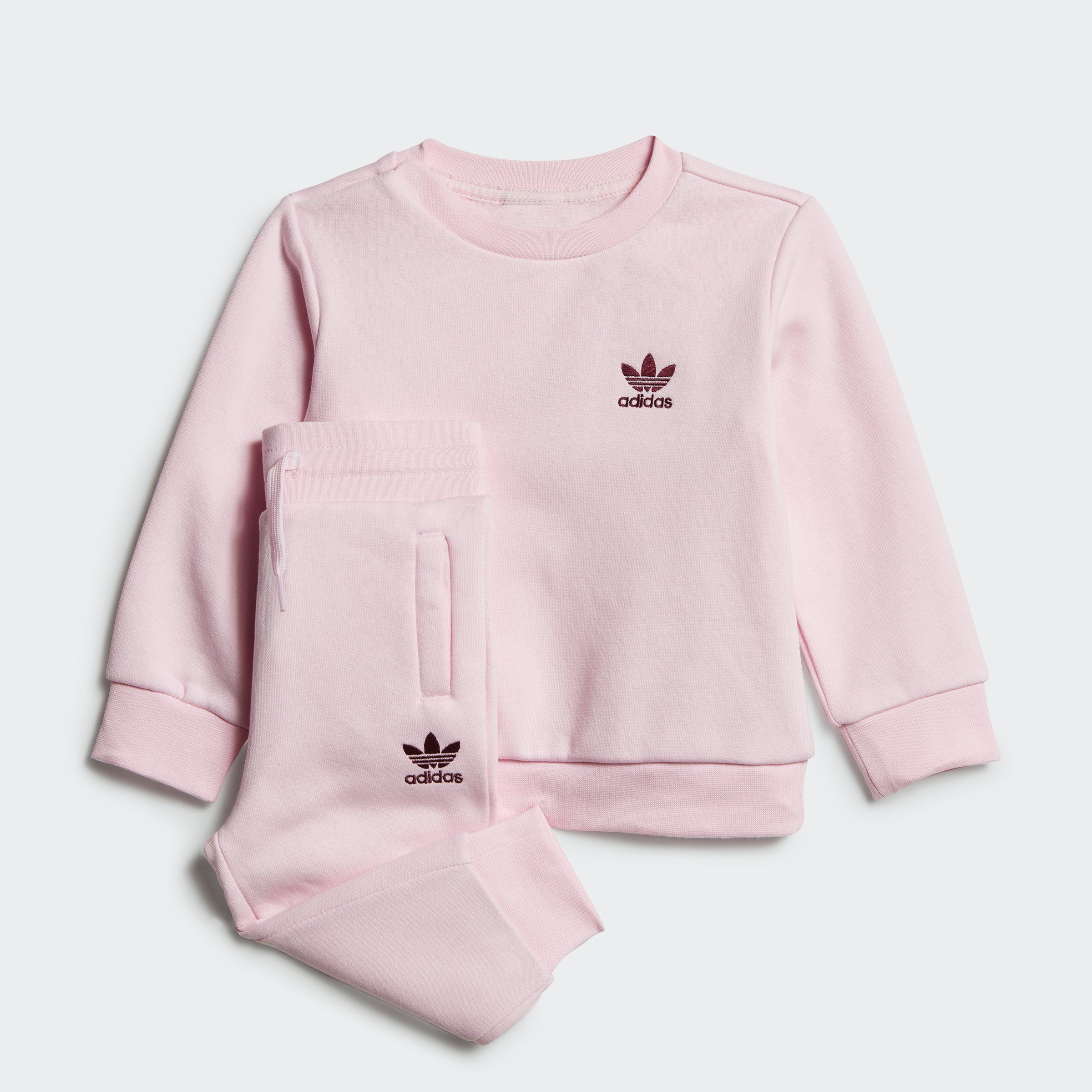 adidas Originals Pink SET Trainingsanzug CREW (2-tlg) / Maroon Clear