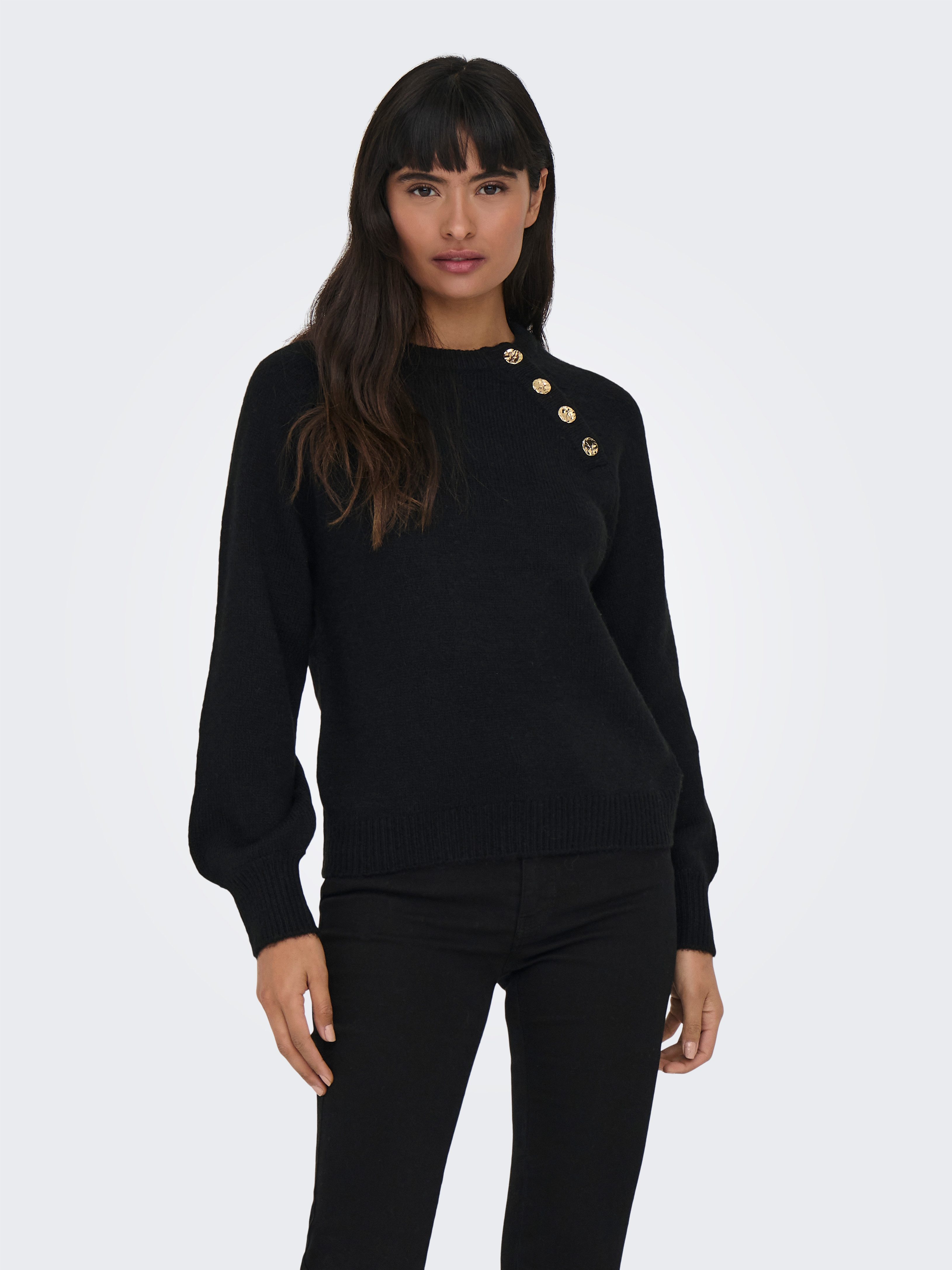 ONLY Rundhalspullover ONLEMMA LS BUTTON ONECK günstig online kaufen