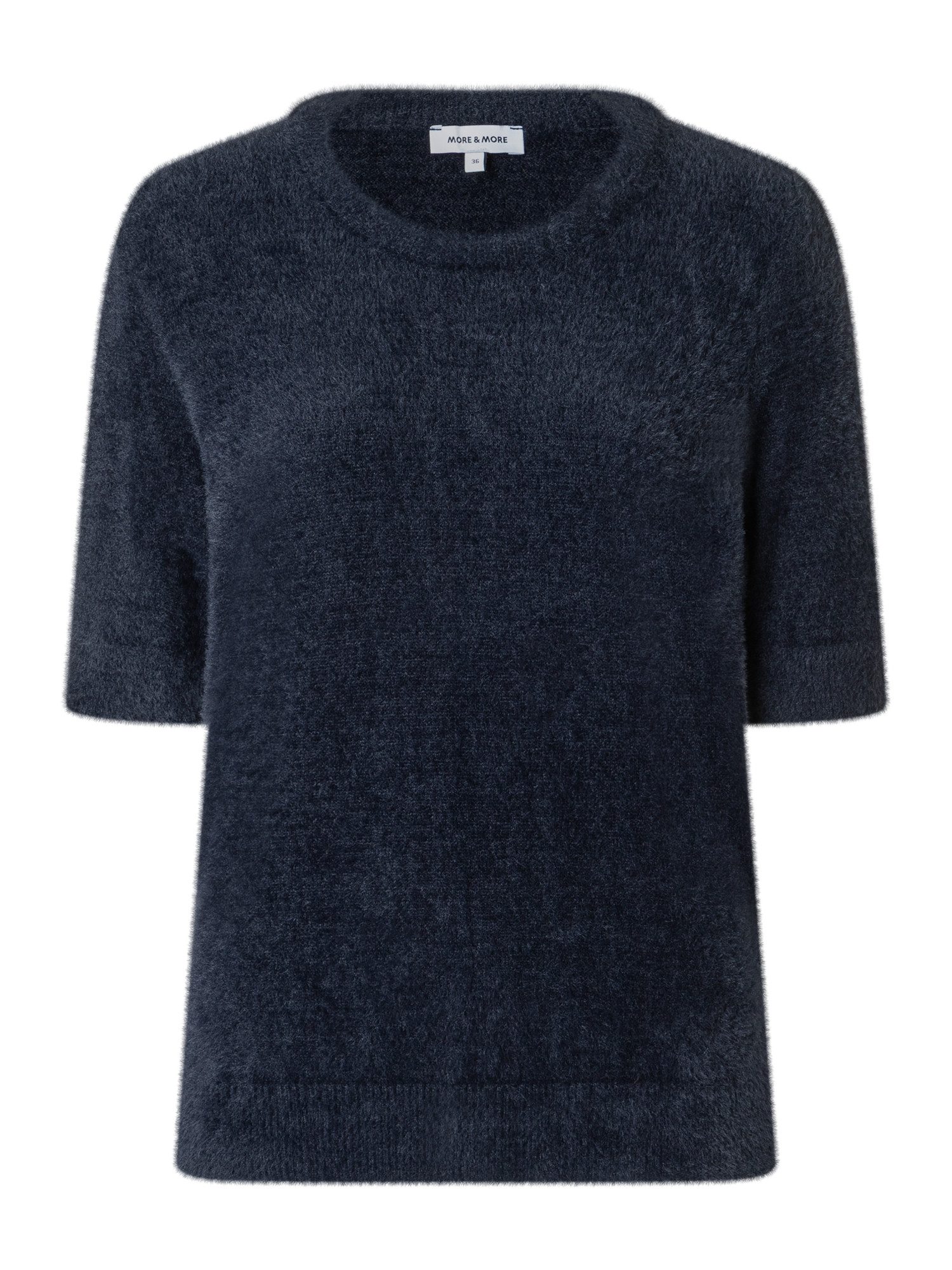 MORE&MORE Rundhalspullover haariger Flauschpullover günstig online kaufen