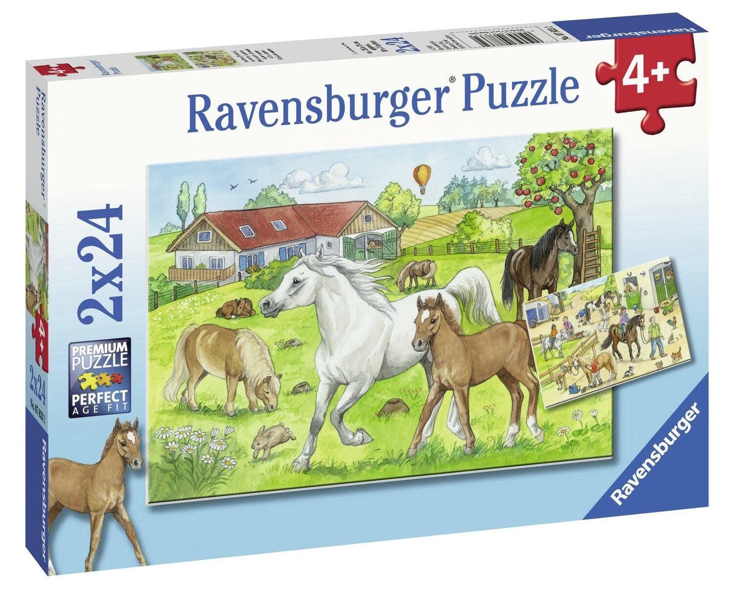 Teilen, Pferdehof 24 - mit dem Puzzle Puzzleteile 2x24 Puzzle Auf Ravensburger