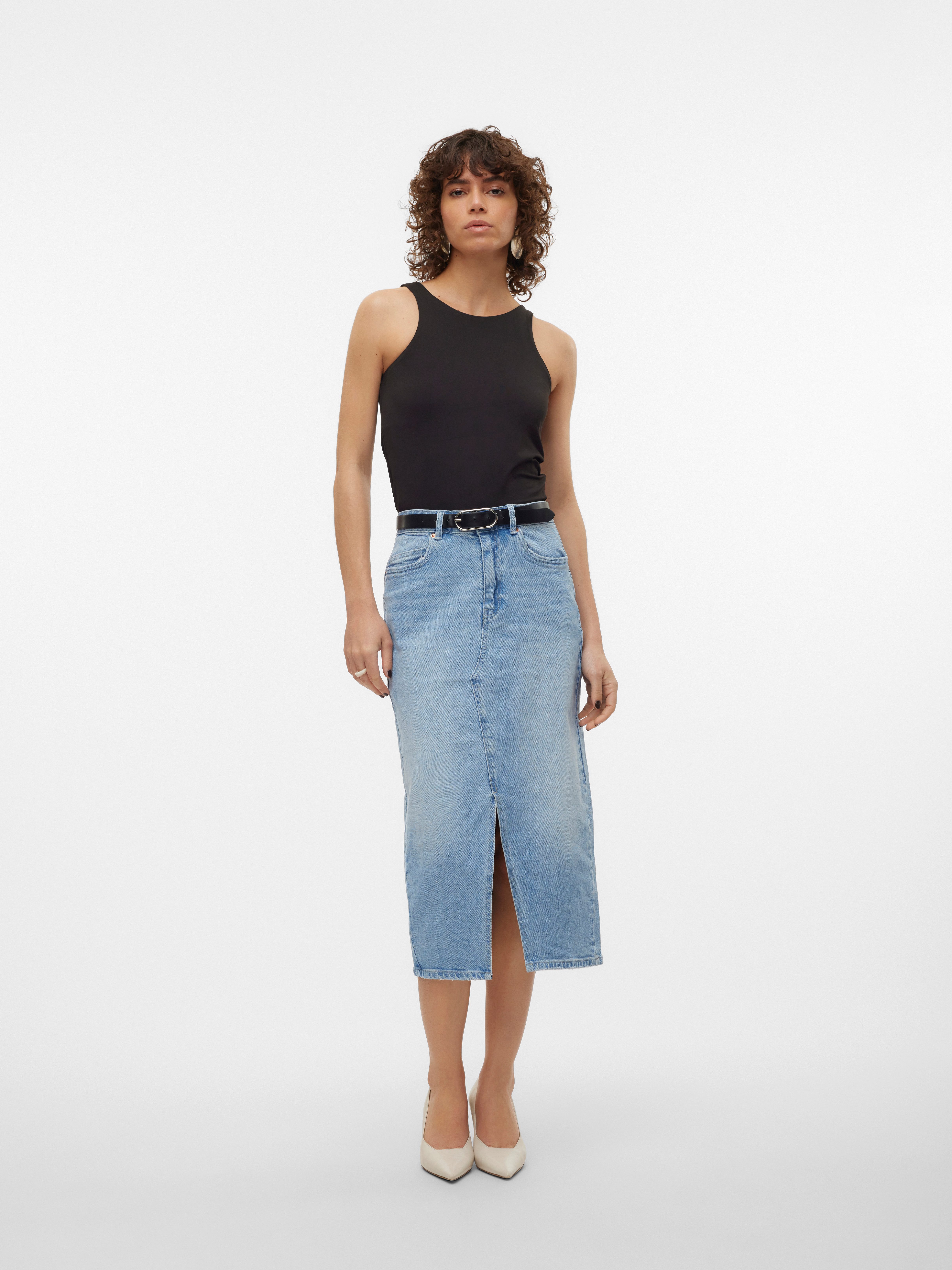 Vero Moda Maxirock VMVERI HR CALF DENIM SKIRT GA NOOS