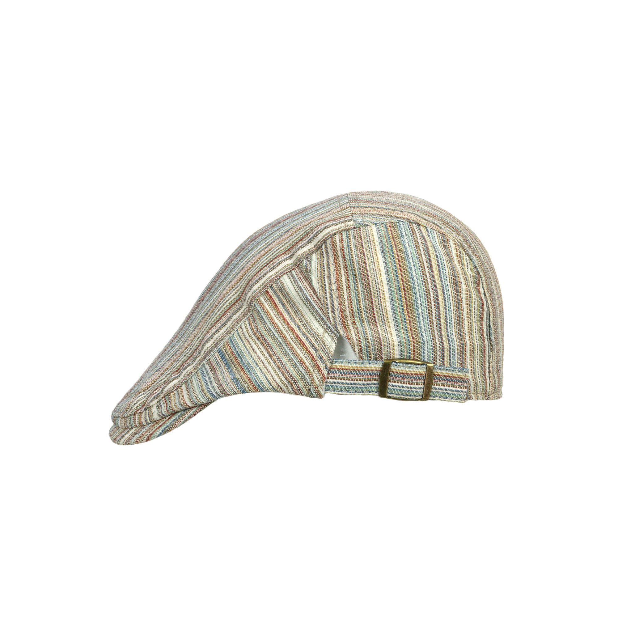 ZEBRO Schiebermütze Flat Cap Heinz Klassische gestreifte Schirmmütze mit modernem Design