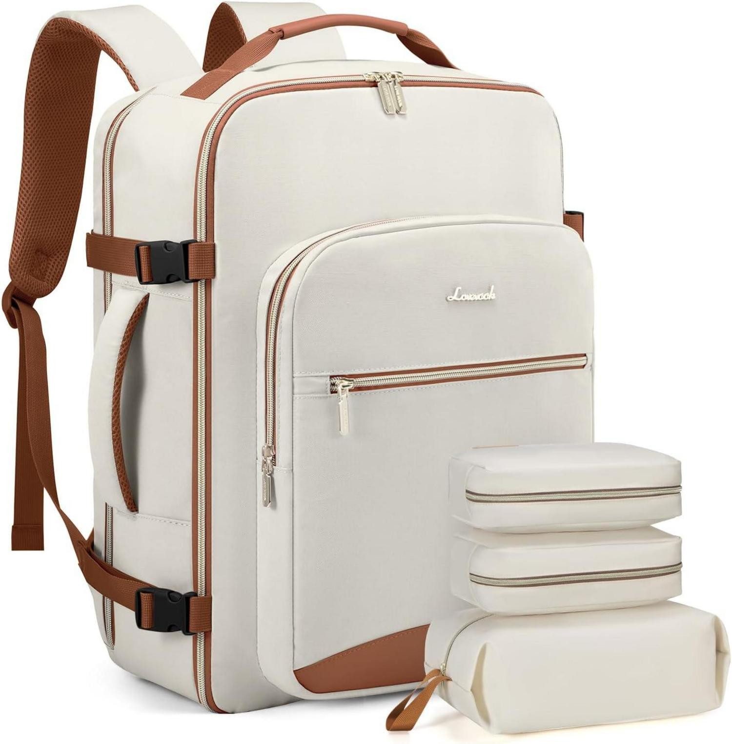 LuxusKollektion Kofferrucksack Handgepäck Rucksack 40L Damen Wasserdicht Reisetasche 17 Zoll Laptop