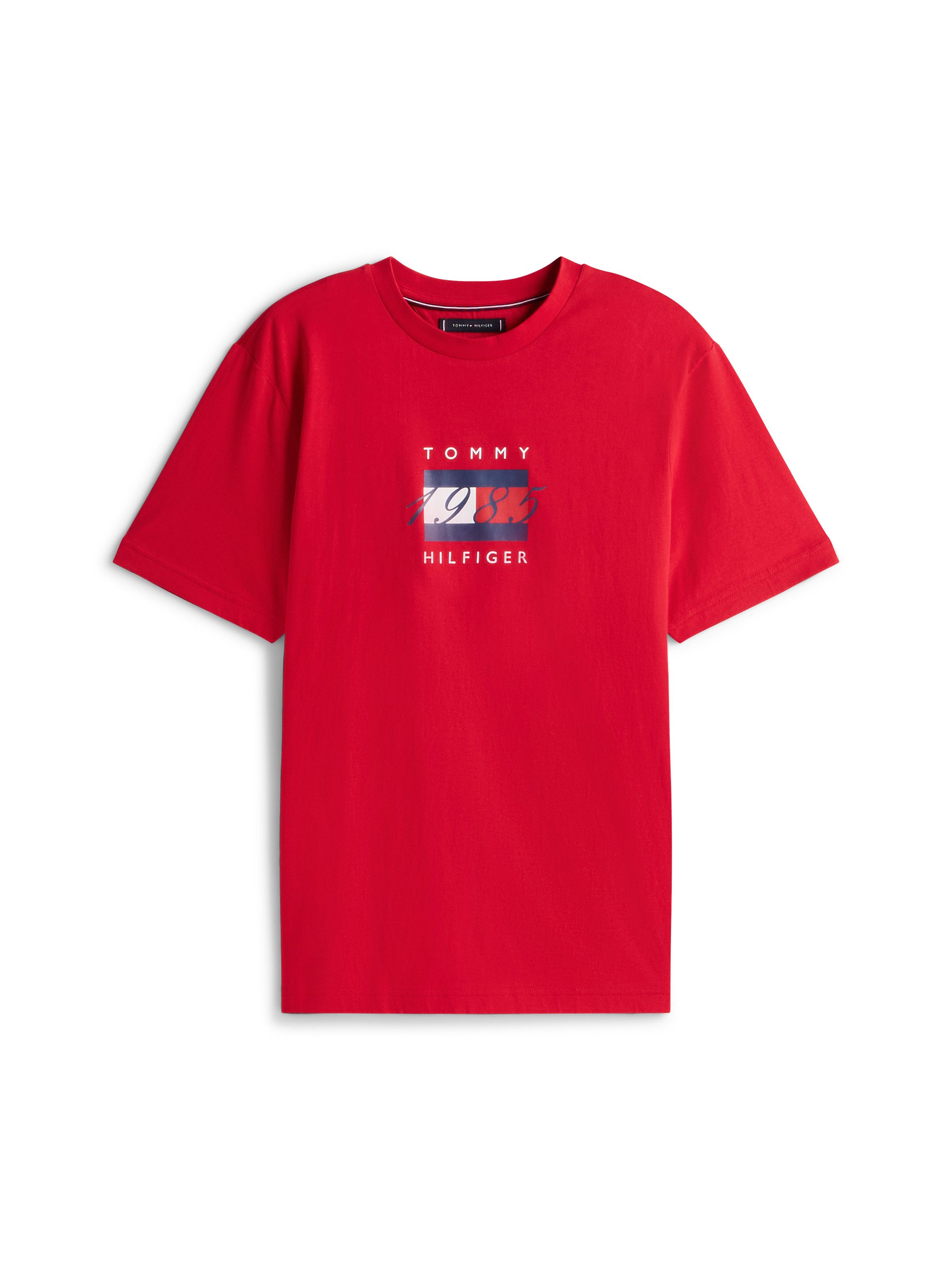 Tommy Hilfiger T-Shirt LINEAR FLAG GRAPHIC Rundhals, regular fit, Jersey – Bild 4 von 5
