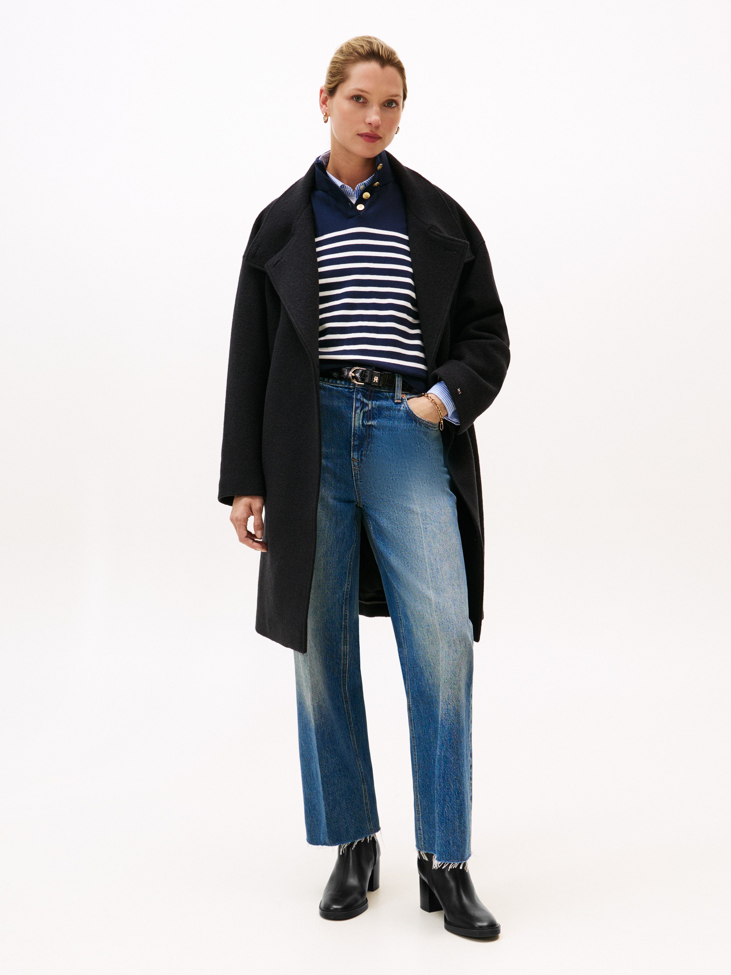 Tommy Hilfiger STACKED HEEL LEATHER ANKLE BOOT Stiefelette, Blockabsatz, An günstig online kaufen