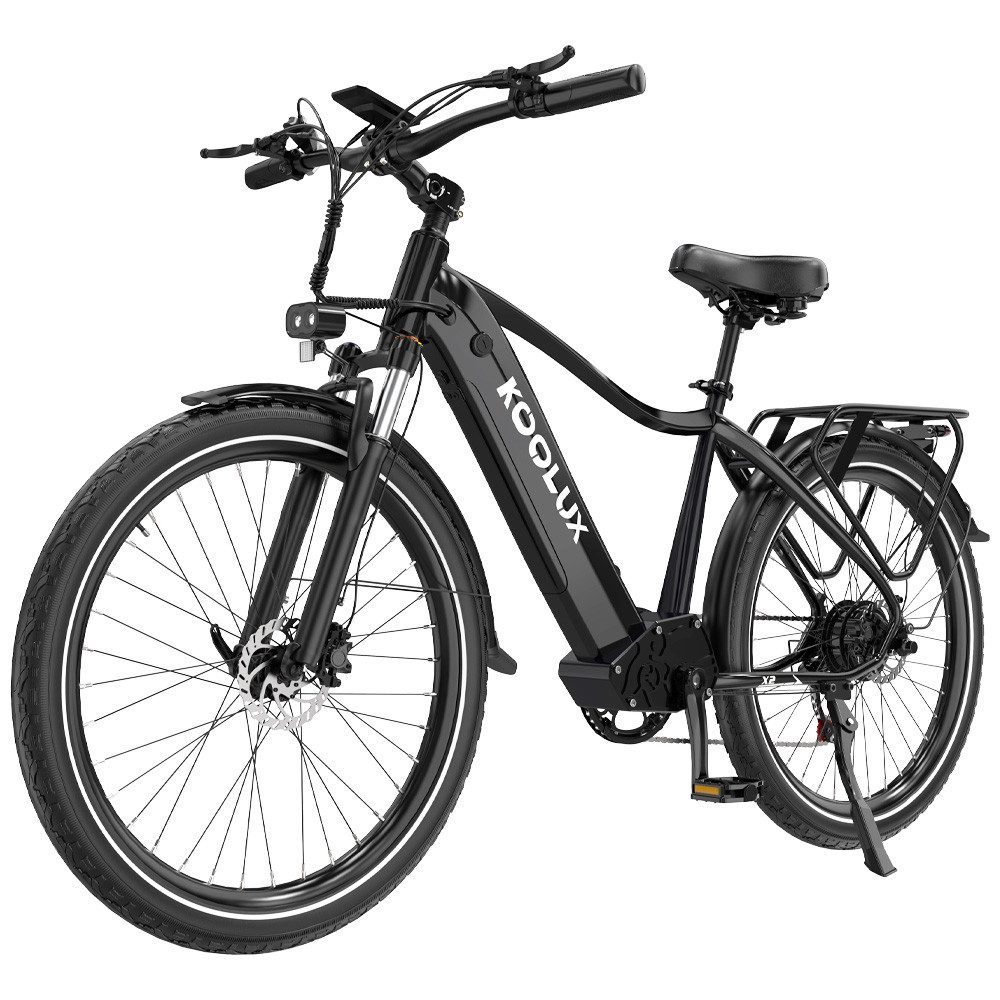 KOOLUX E-Bike Cityrad X2/X3 26 Zoll ElektroFahrrad bis zu 65-80KM Mit Stoßdämpfer, 7 Gang, 250W Hinten Leistungsstarker bürstenloser Motor, 648 Wh, 48V 13,5AH akku, Hydraulische Scheibenbremsen, Hollandfahrrad