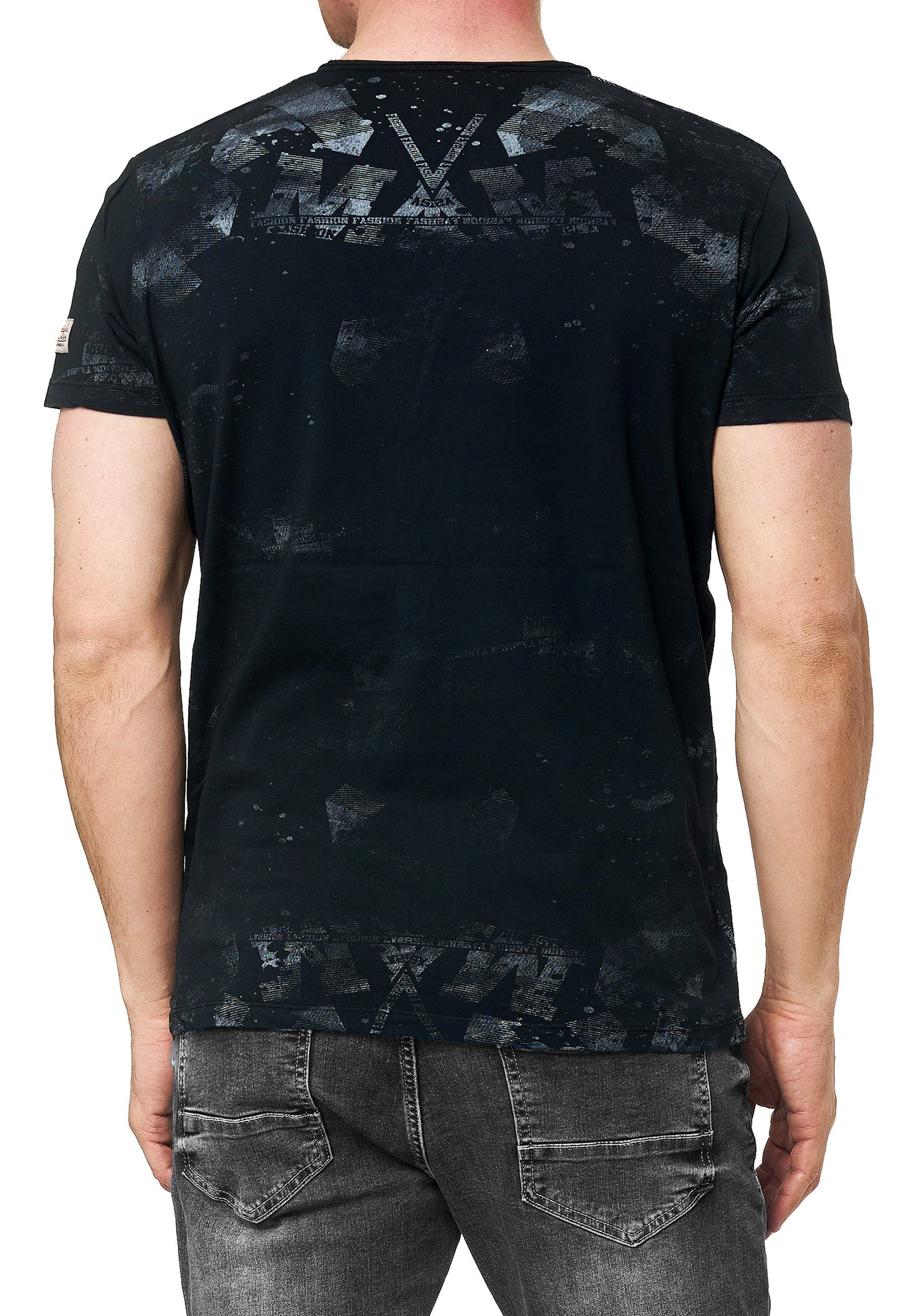 coolen Neal Used-Look-Design T-Shirt Rusty im schwarz