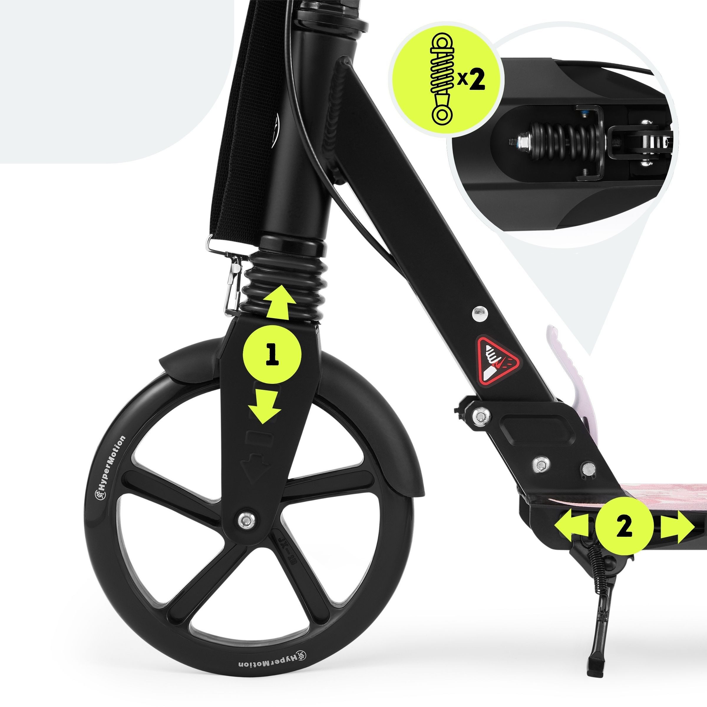 HyperMotion Scooter Faltbarer Aluminium-Scooter mit Federung & Tragegurt – Skyline, 15KM/s – Bild 5 von 5