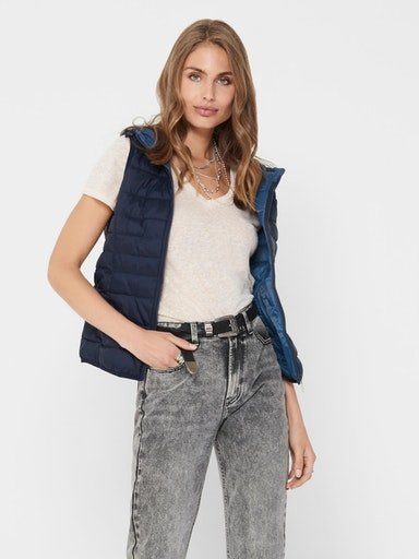 Favoritensuche ONLY Steppweste ONLNEWTAHOE HOOD NOOS Sky Night OTW WAISTCOAT