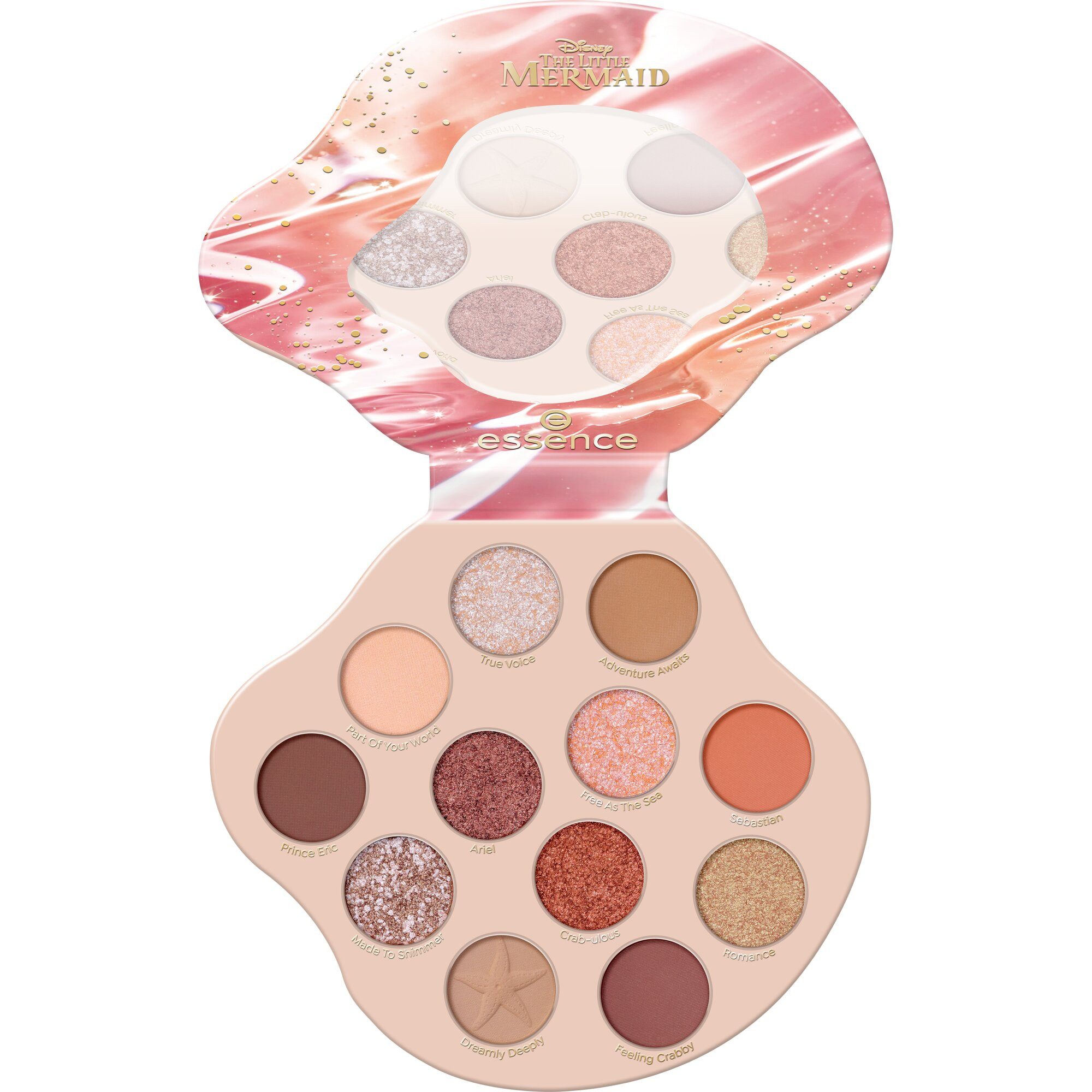 Essence Lidschatten-Palette DISNEY THE LITTLE MERMAID EYESHADOW PALETTE, Limited-Edition Design mit geprägten Details