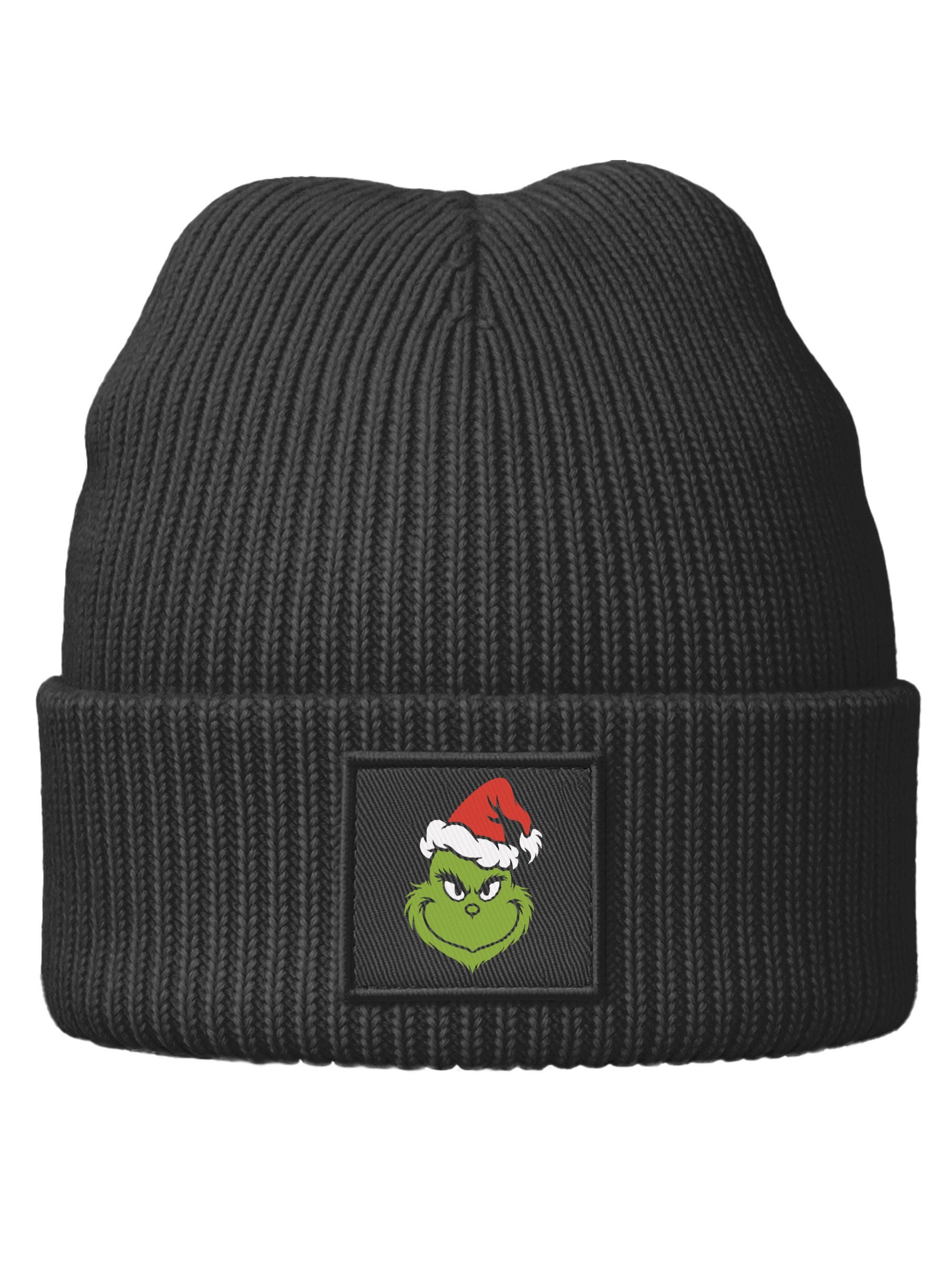 MoonWorks Beanie Kinder Beanie Jungen Weihnachten XMAS Aufdruck Weihnachtsmuffel Print