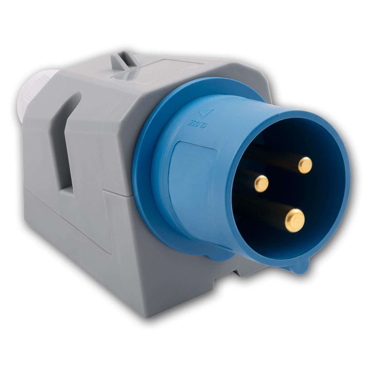 McPower CEE-Kupplung CEE Gerätestecker, 16A/250V, IP44, blau/grau