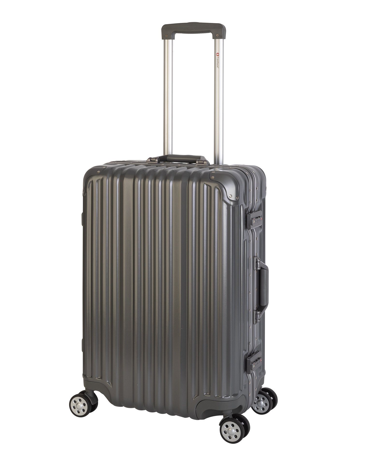 Grau Hartschalen-Trolley London, 4 Rollen Travelhouse