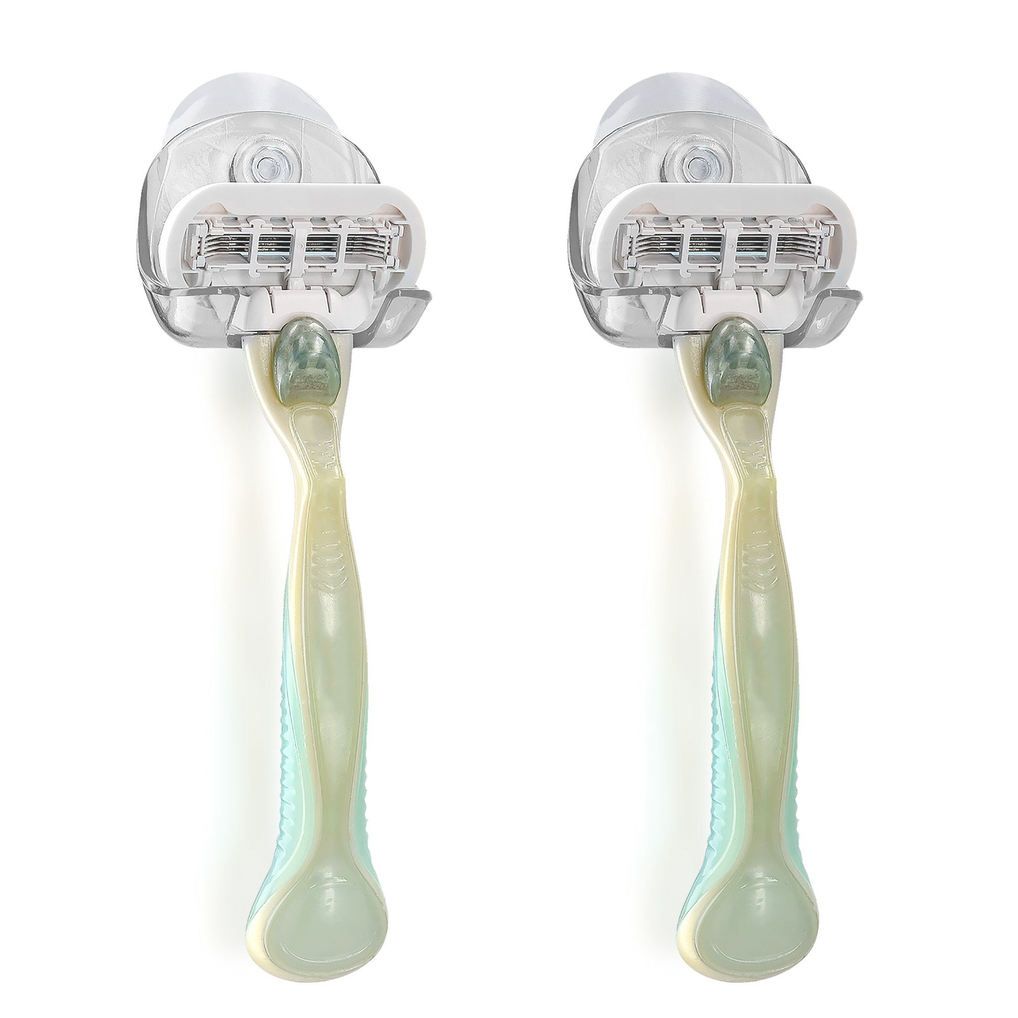 kwmobile Rasier-Set 2x Saugnapf Halterung für Rasierer, 2-tlg., für Glas und Fliesen - Nassrasierer Saugnapf Halter Set - Wand Haken