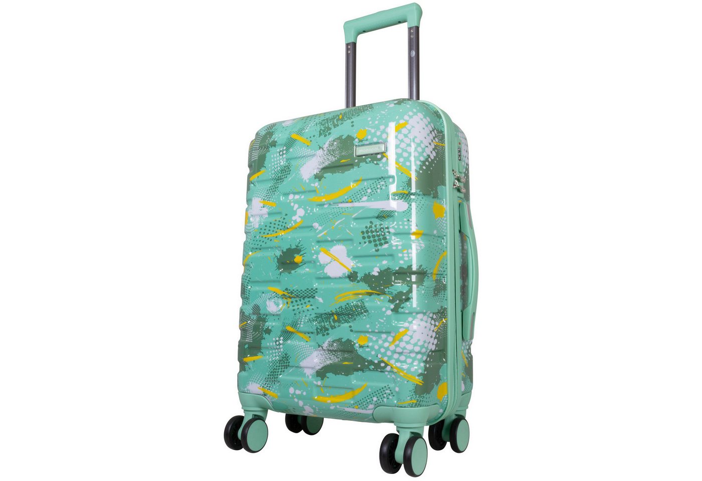 Trendyshop365 Hartschalen-Trolley Koffer Pescara, 4 Motive, 3 Größen, 4 Rollen, Motivdruck - Design, Zahlenschloss, Dehnungsfuge