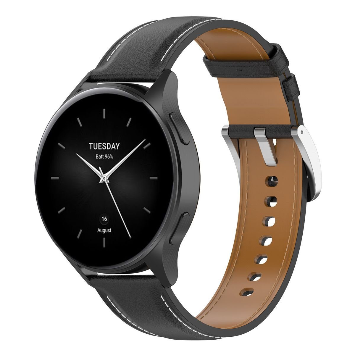 Wigento Smartwatch-Armband Armband Pro Xiaomi Watch hochwertiges Für Kunst-Leder Schwarz 2 Ersatz