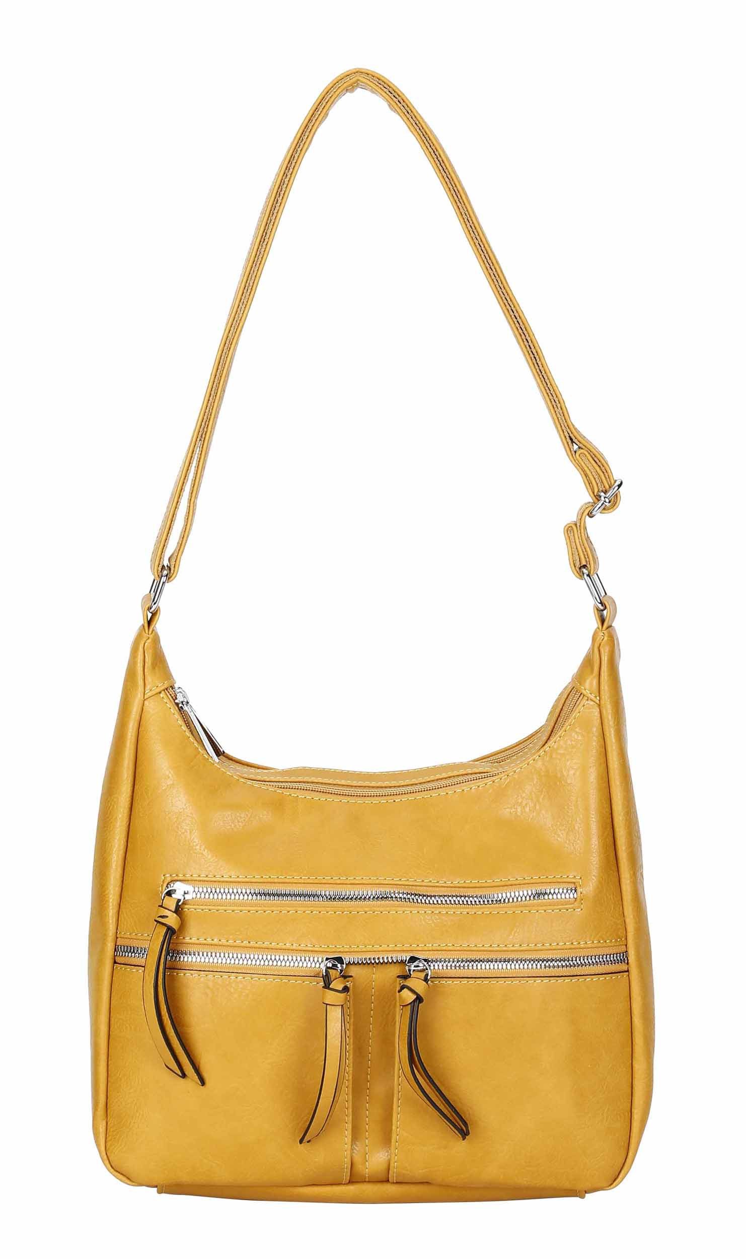 Schultertasche Damen Tasche Shopper Crossbody Umhängetasche Leder Optik City Bag