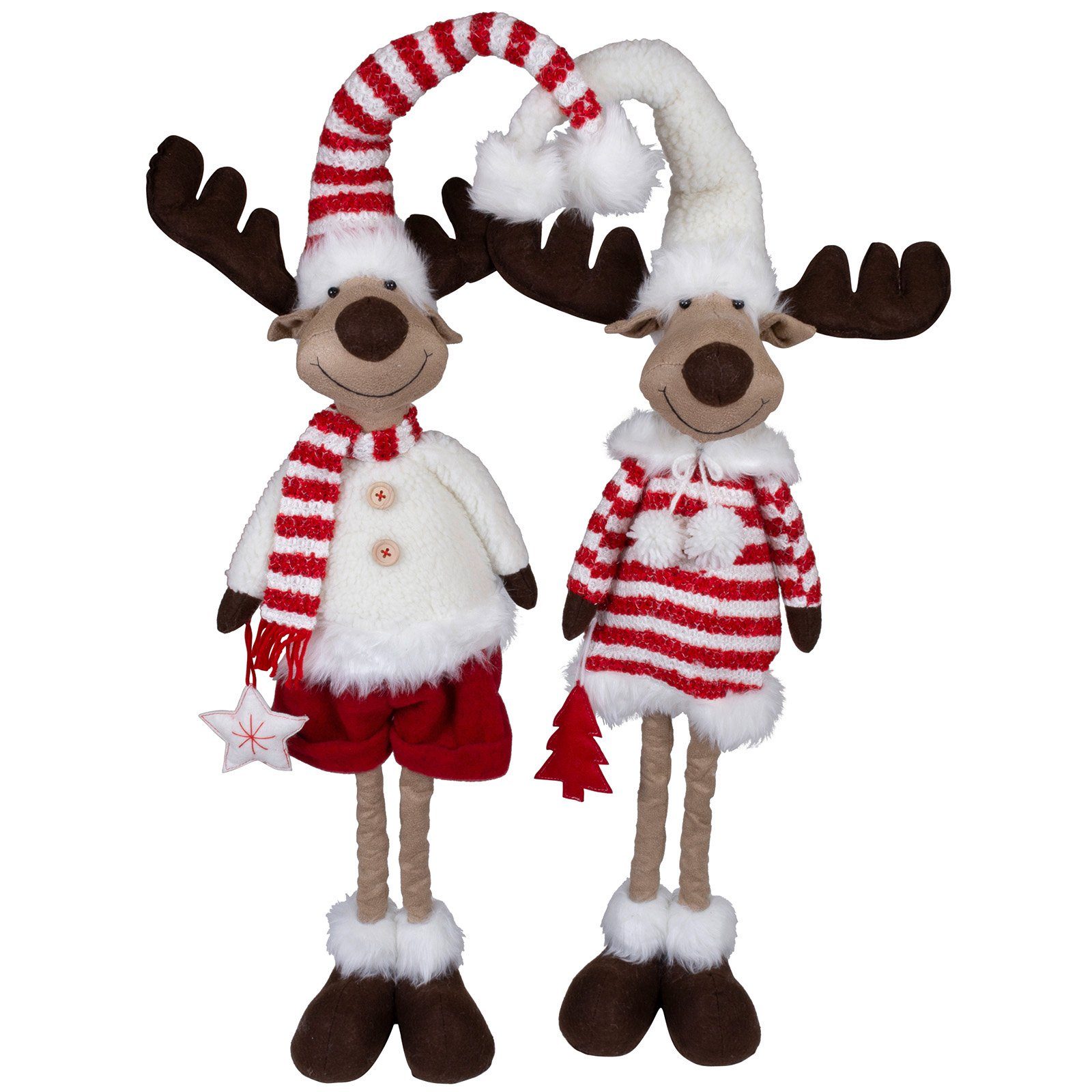 Weihnachtsfigur Elch ausziehbar 60-80cm (80-100cm), Pärchen