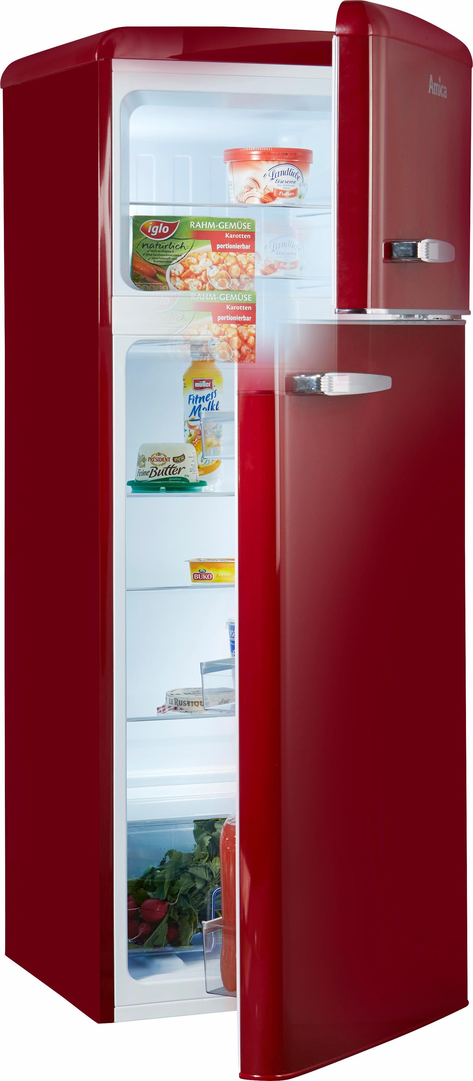 Amica Kühl-/Gefrierkombination KGC1563 R, 144 cm hoch, 55 cm breit - Amica