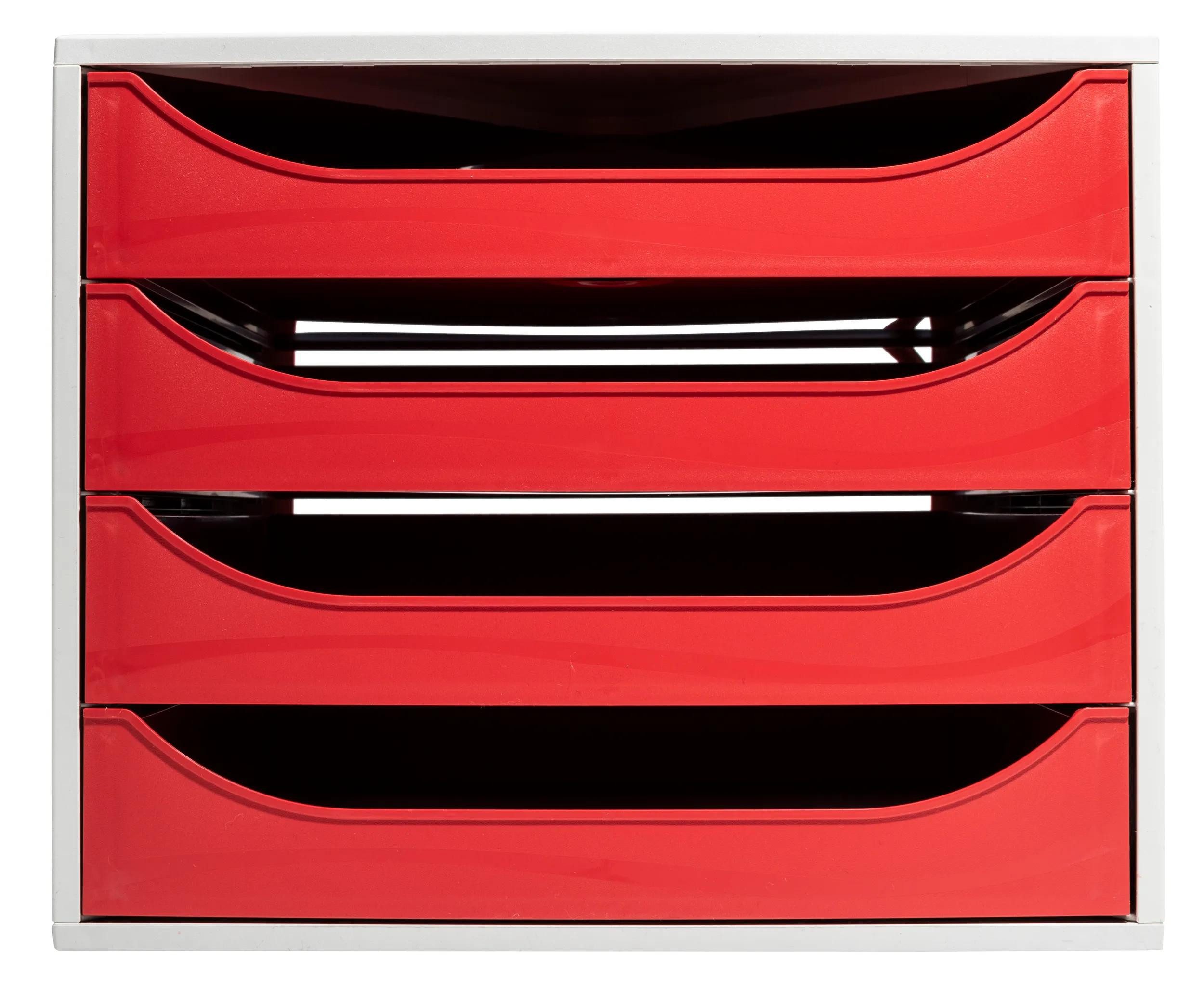 Schubladenbox ECOBOX Schubladenbox mit 4 Schubladen - Rot - 2286107D
