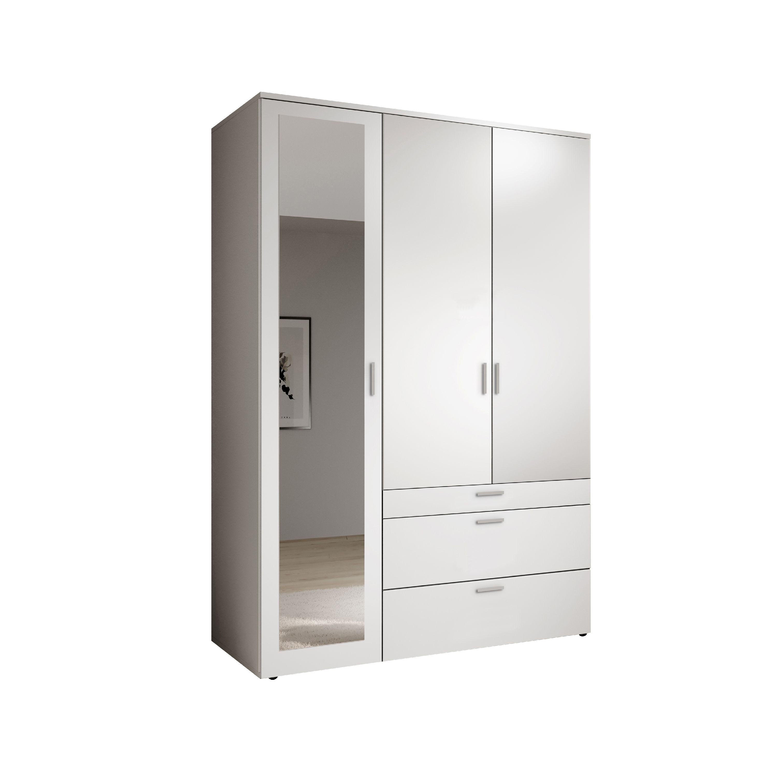 HARPER Kleiderschrank Kleiderschrank HARPER BOSA BHT 135x195x56 cm weiß Drehtürenschrank