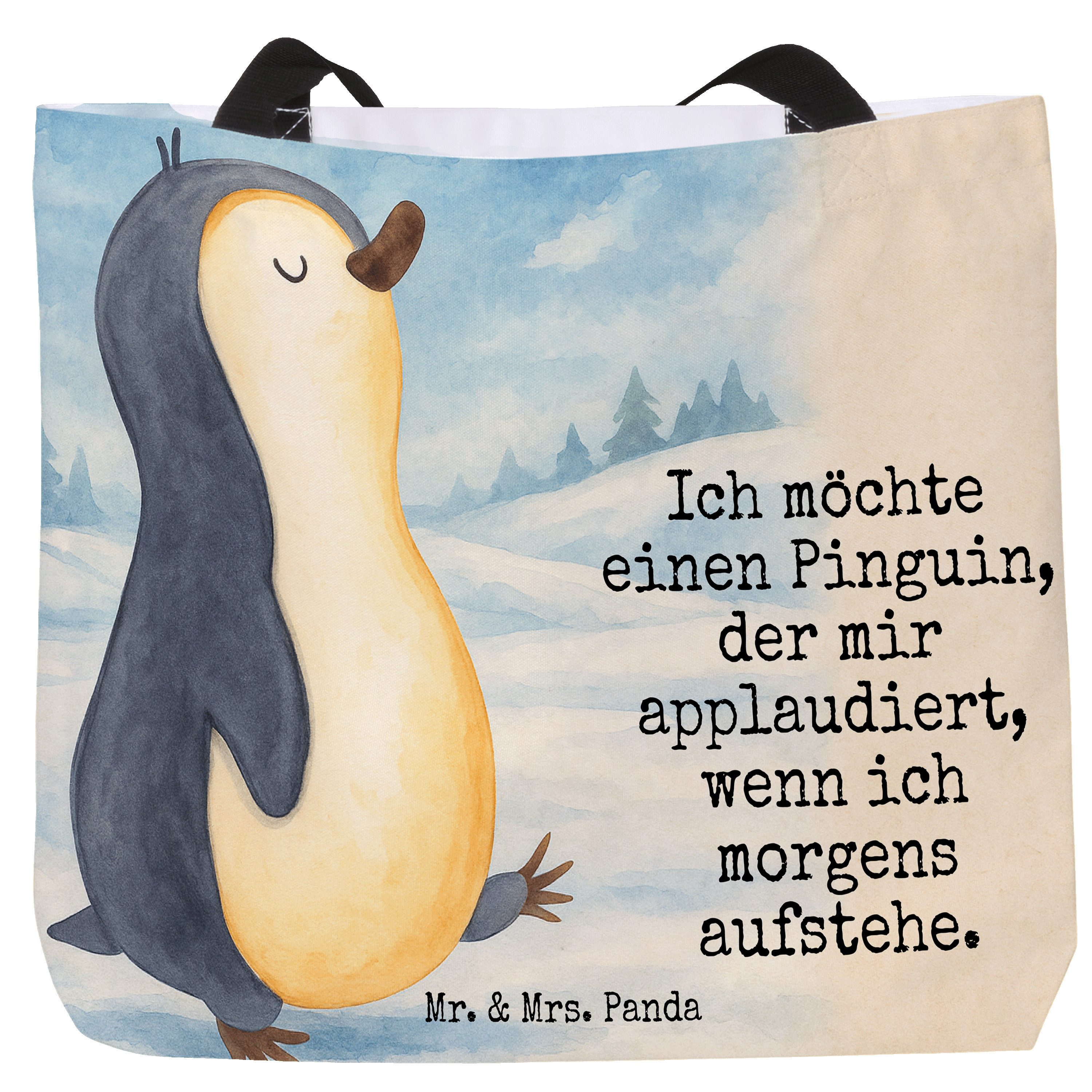 Shopper Pinguin marschieren Design, Strandtasche, Weiß, Aufstehen, Spazieren