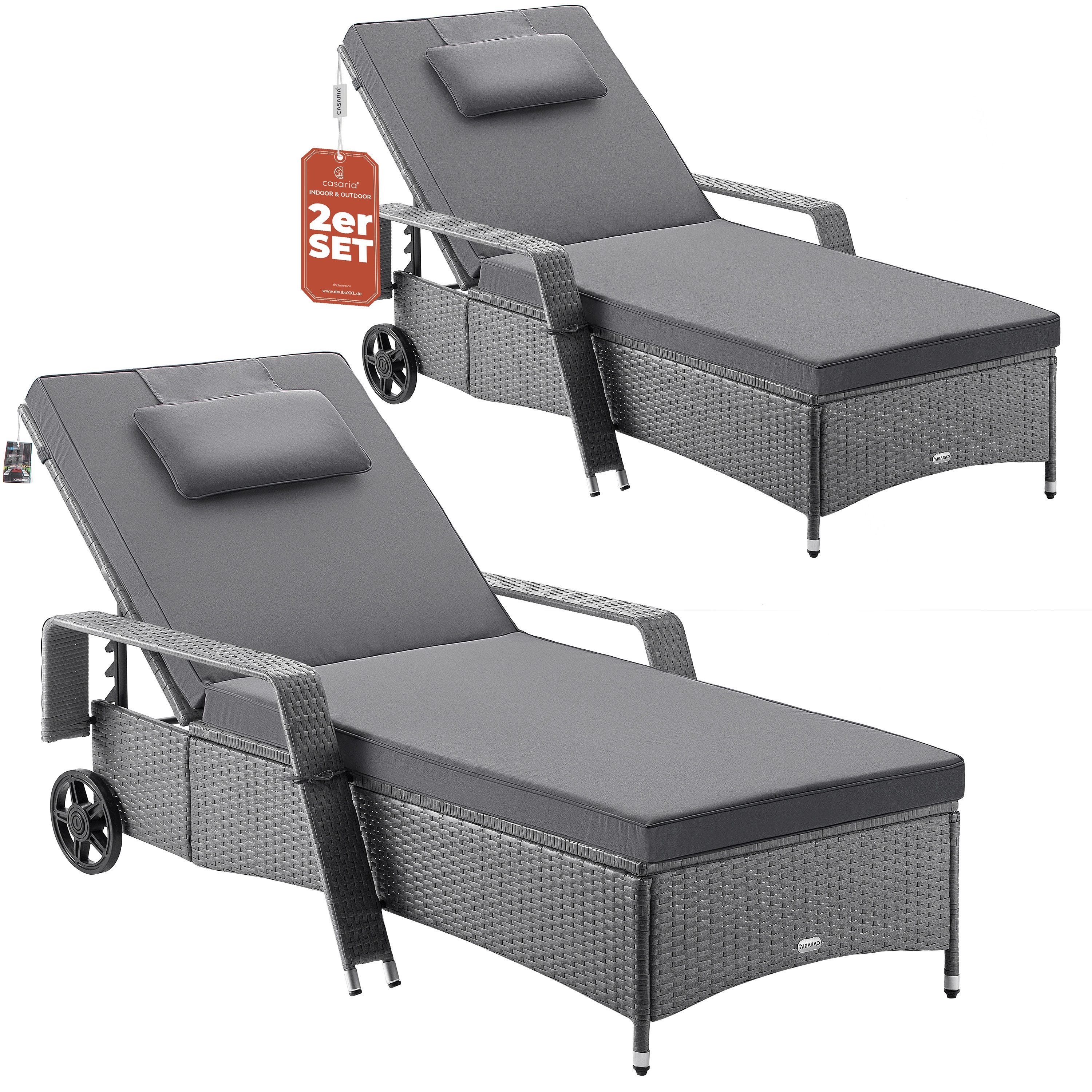 Casaria Gartenliege, 2x Sonnenliege 165kg Belastbar günstig online kaufen