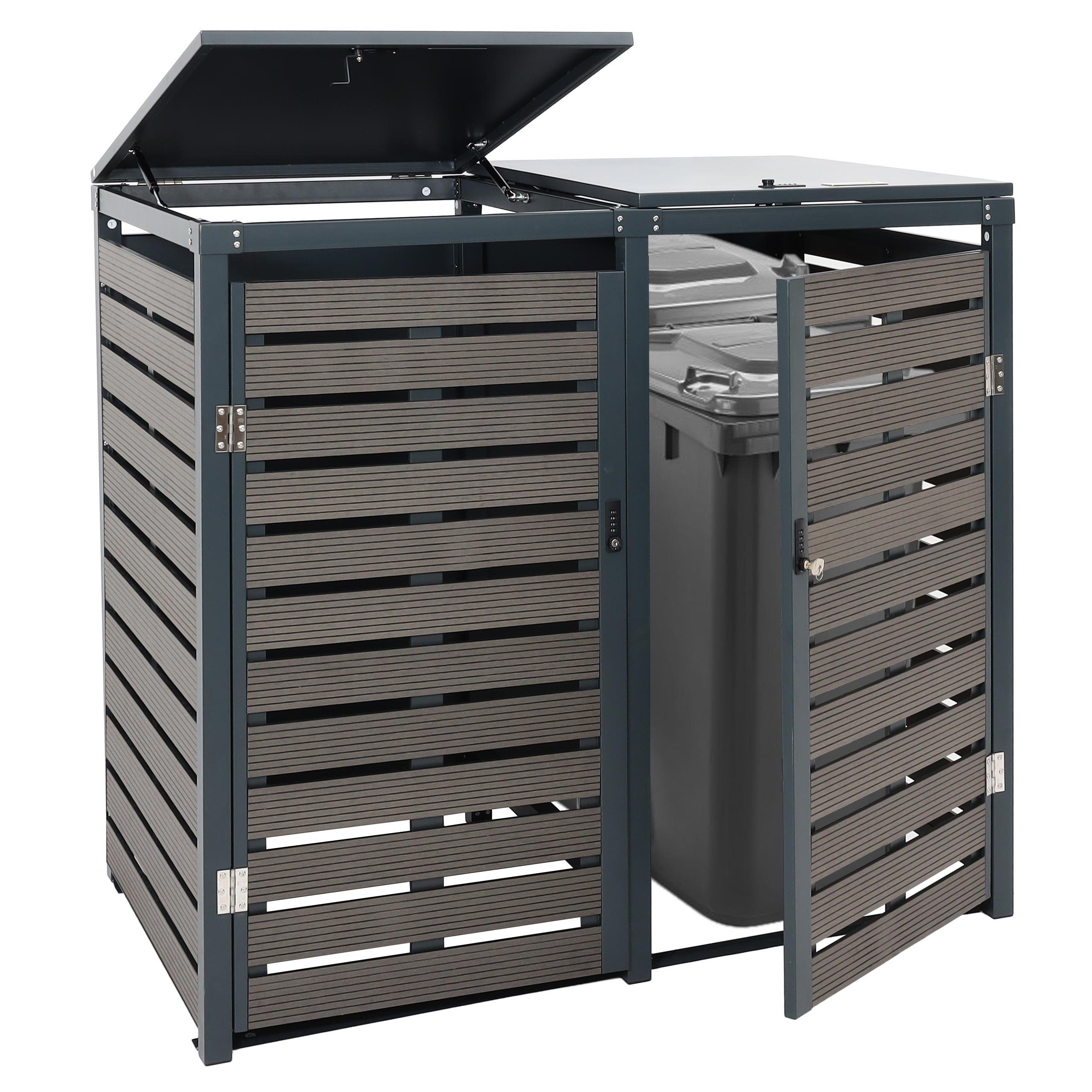 MCW Mülltonnenbox MCW-K14-XL, Deckel von oben zu öffnen für leichtes Befüllen