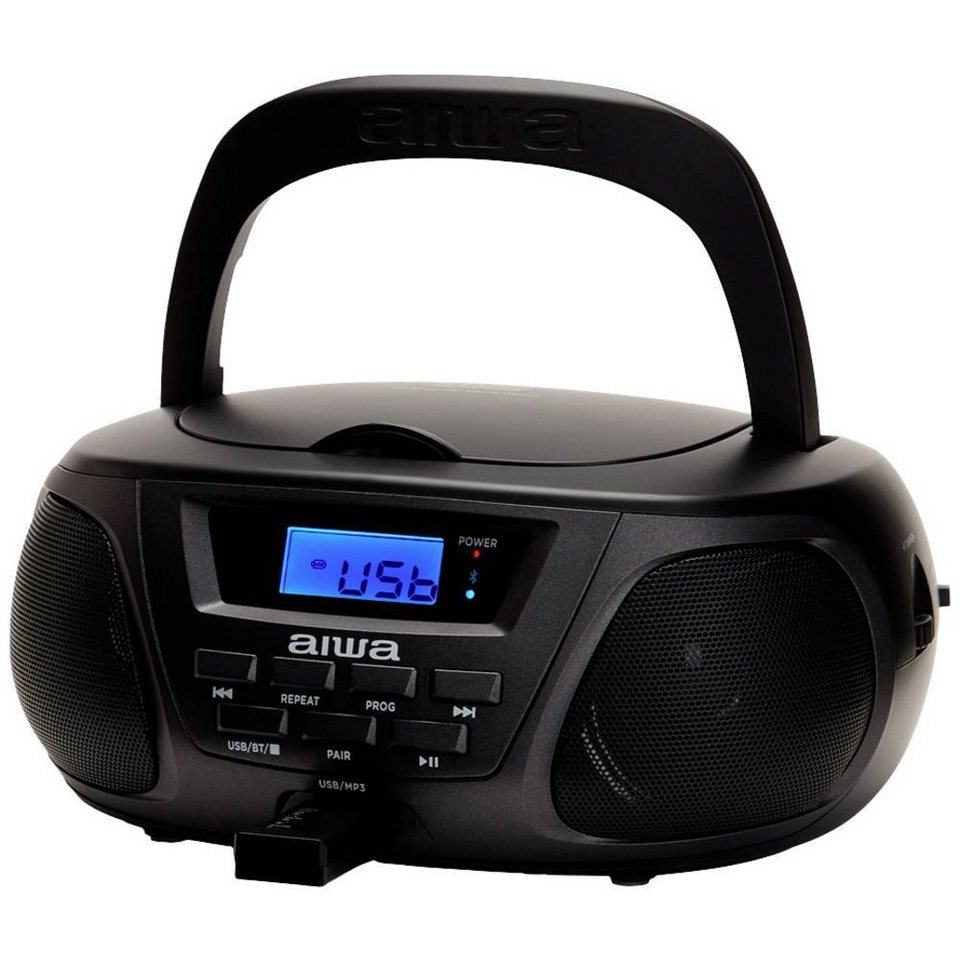 Aiwa AM/FM MP3/USB Portables CD Radio mit Bluetooth Radio, CD/CD-R/CDR/RW/ MP3 Disc-Wiedergabe mit Programmspeicher